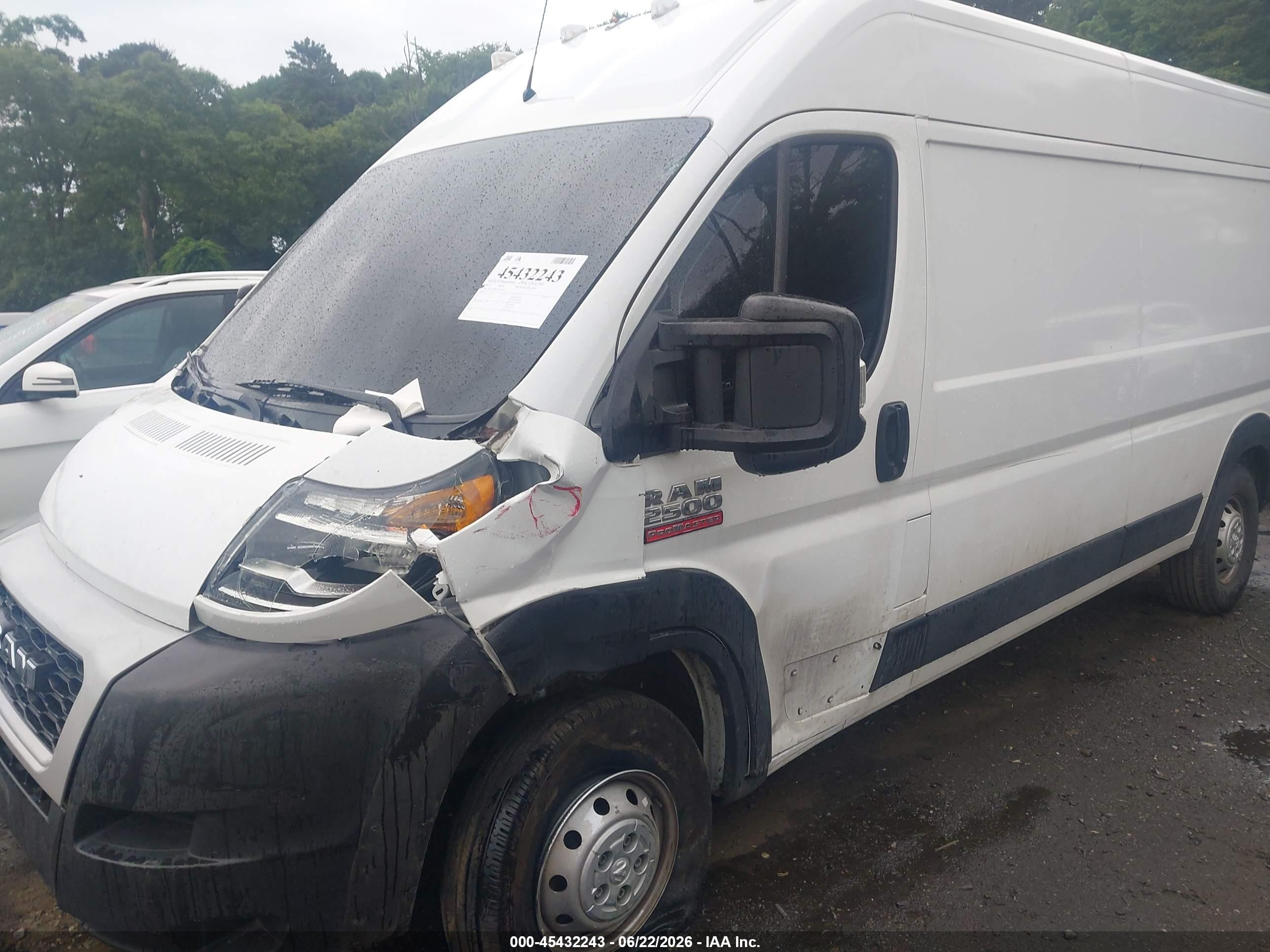 2021 Ram Promaster 2500 High Roof 159 Wb White vin: 3C6LRVDG7ME530347