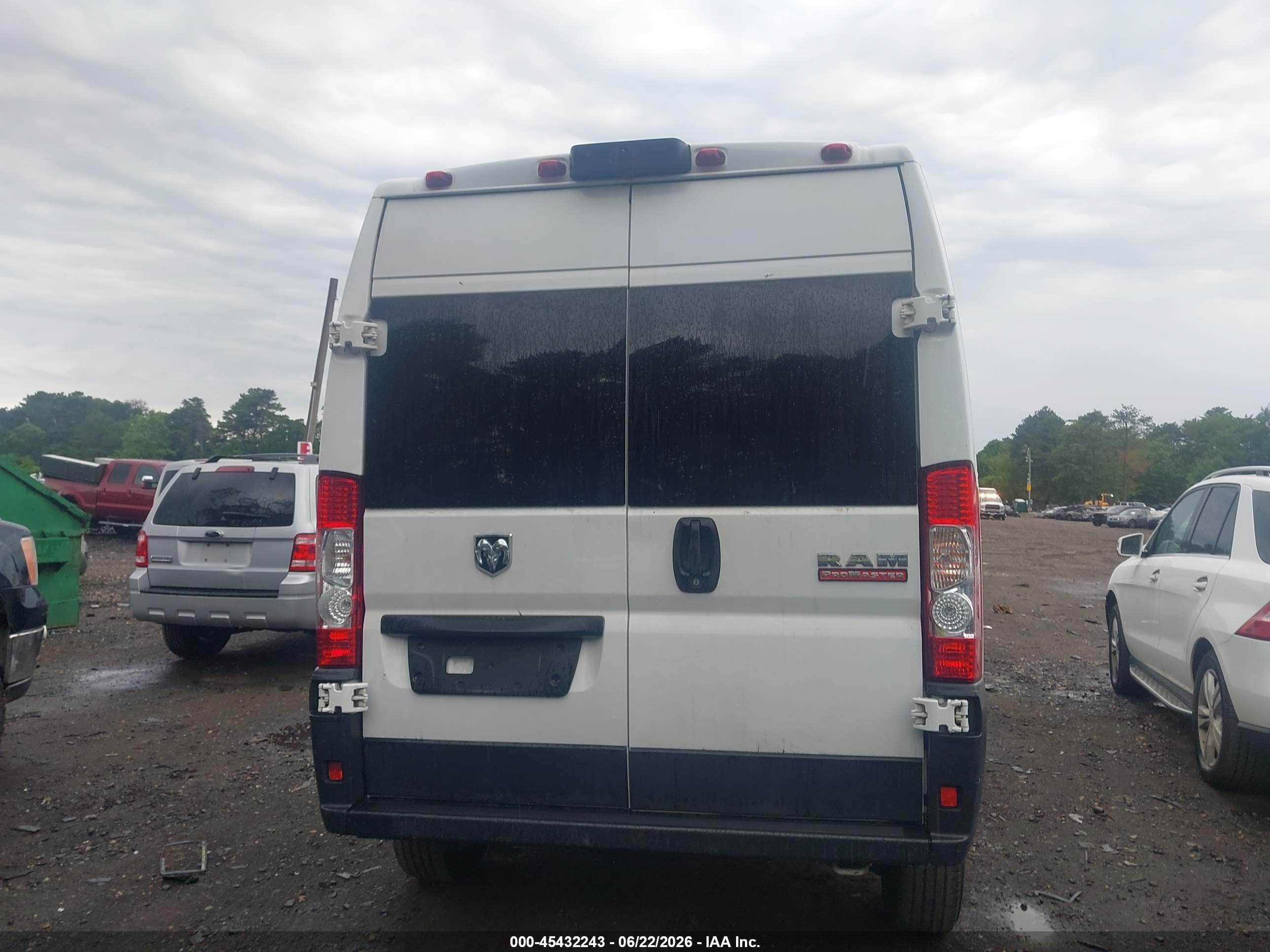 2021 Ram Promaster 2500 High Roof 159 Wb White vin: 3C6LRVDG7ME530347