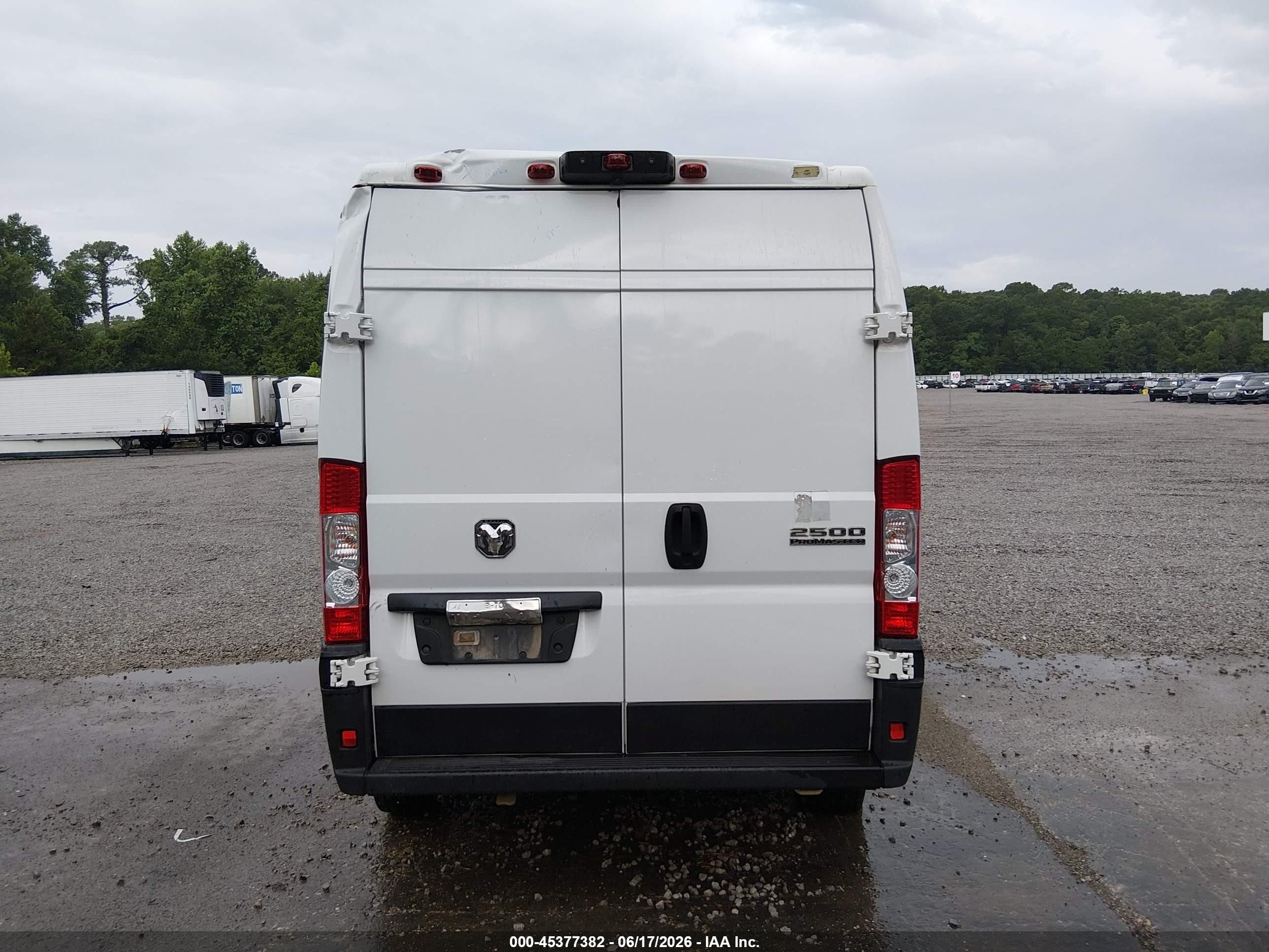 2024 Ram Promaster 2500 Tradesman High Roof 159 Wb W/pass Seat White vin: 3C6LRVDG7RE132188