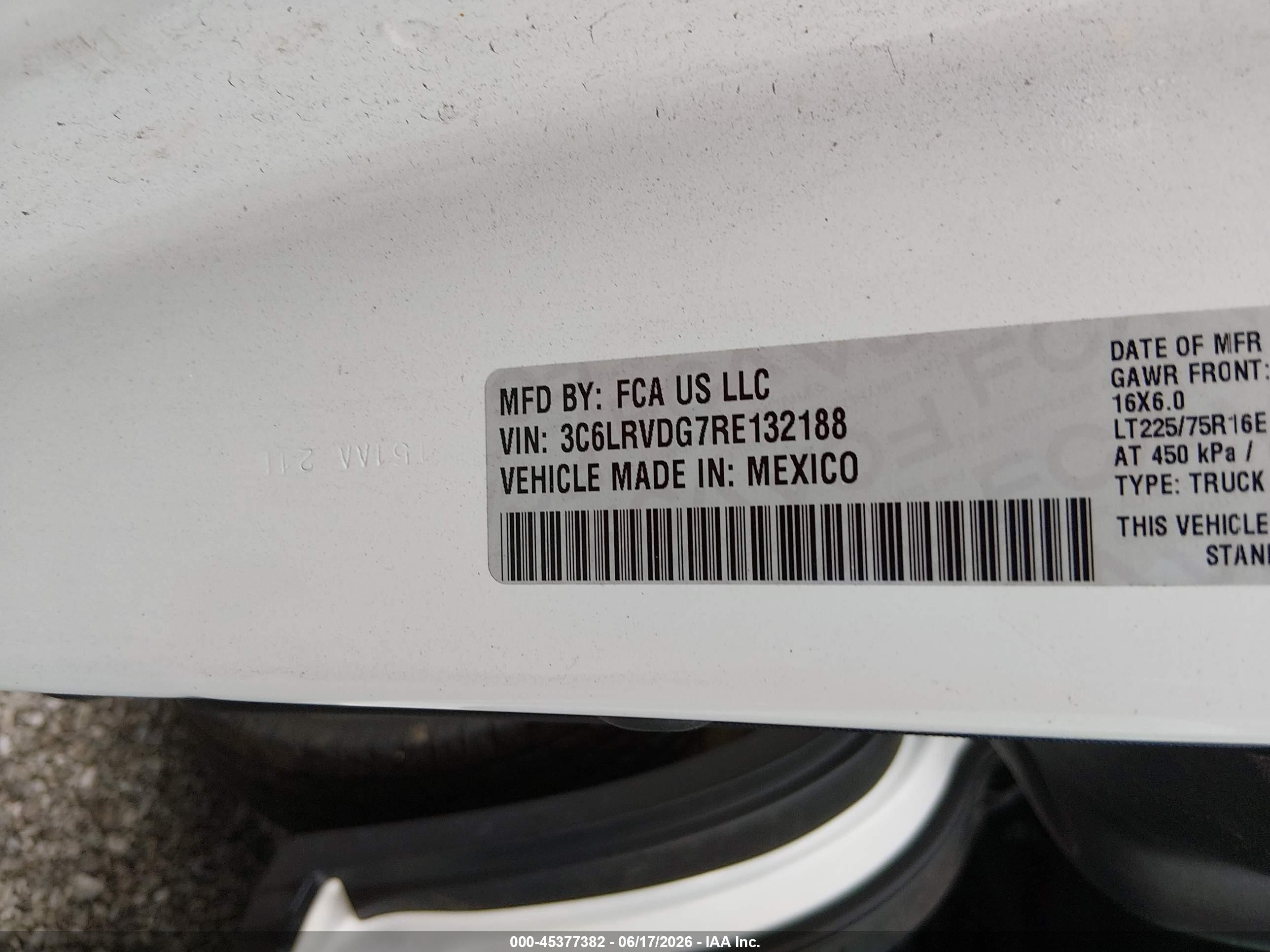 2024 Ram Promaster 2500 Tradesman High Roof 159 Wb W/pass Seat White vin: 3C6LRVDG7RE132188