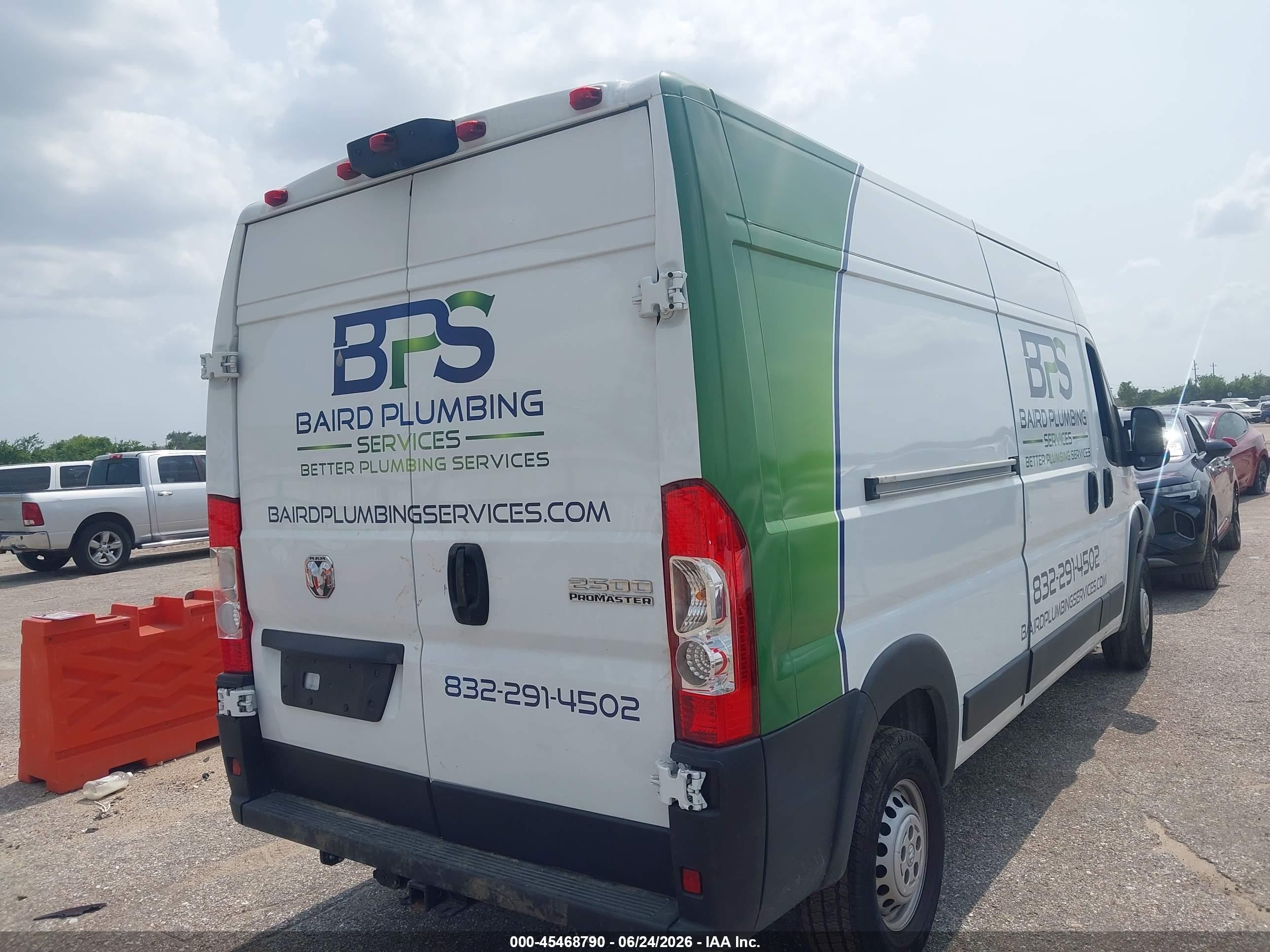 2025 Ram Promaster 2500 Tradesman High Roof 159 Wb W/pass Seat White vin: 3C6LRVDG7SE560591
