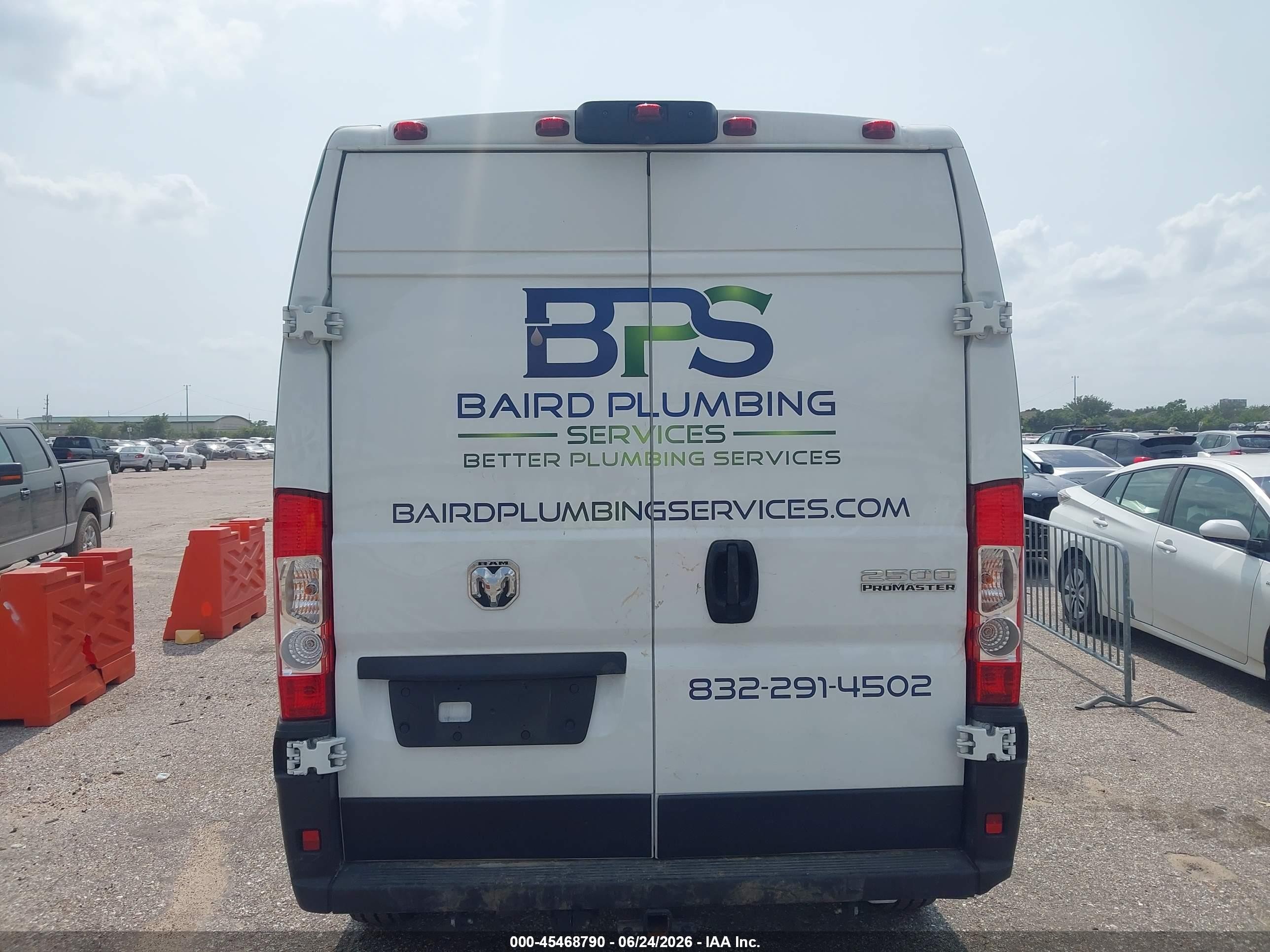 2025 Ram Promaster 2500 Tradesman High Roof 159 Wb W/pass Seat White vin: 3C6LRVDG7SE560591