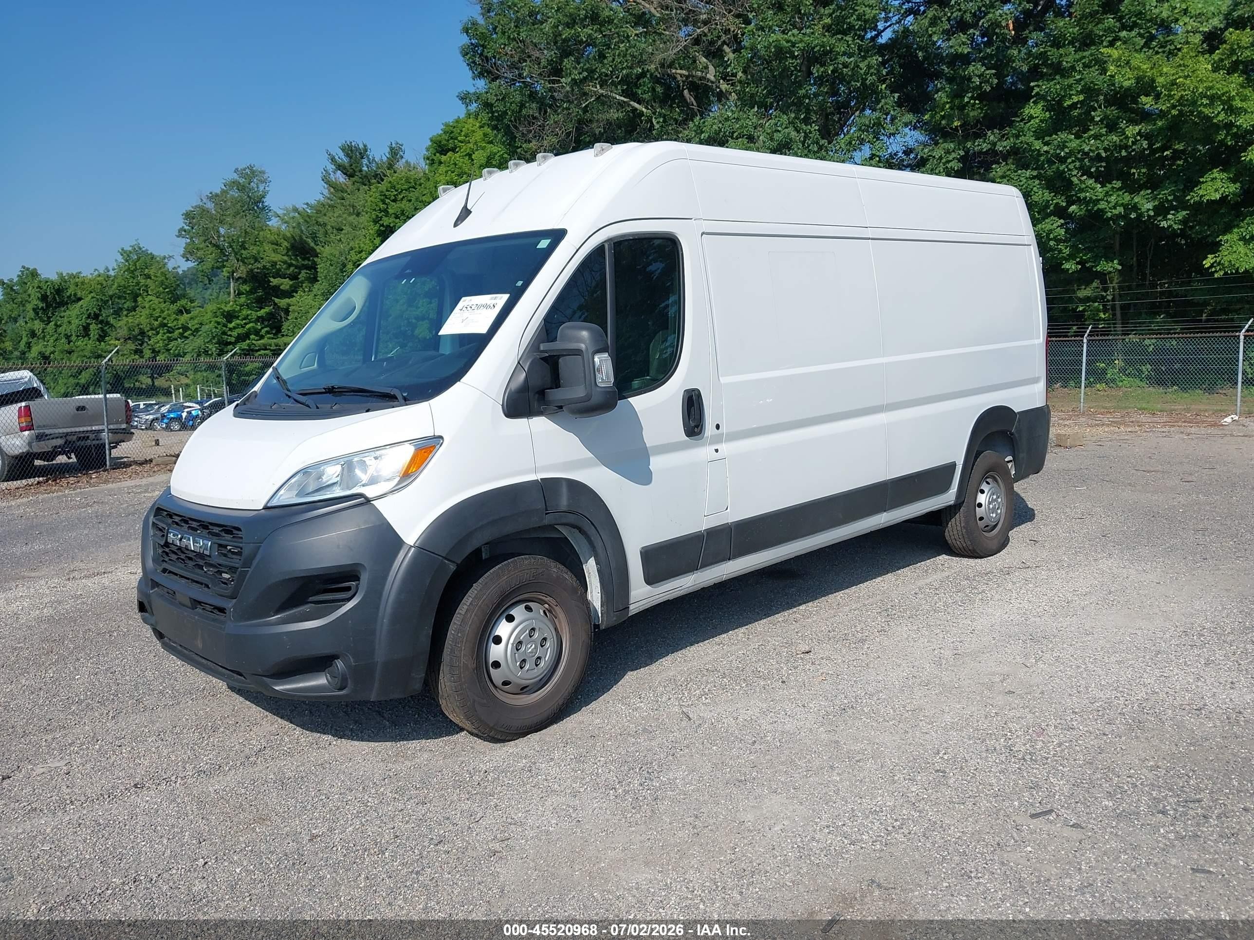 2023 Ram Promaster 2500 High Roof 159 Wb White vin: 3C6LRVDG8PE564804