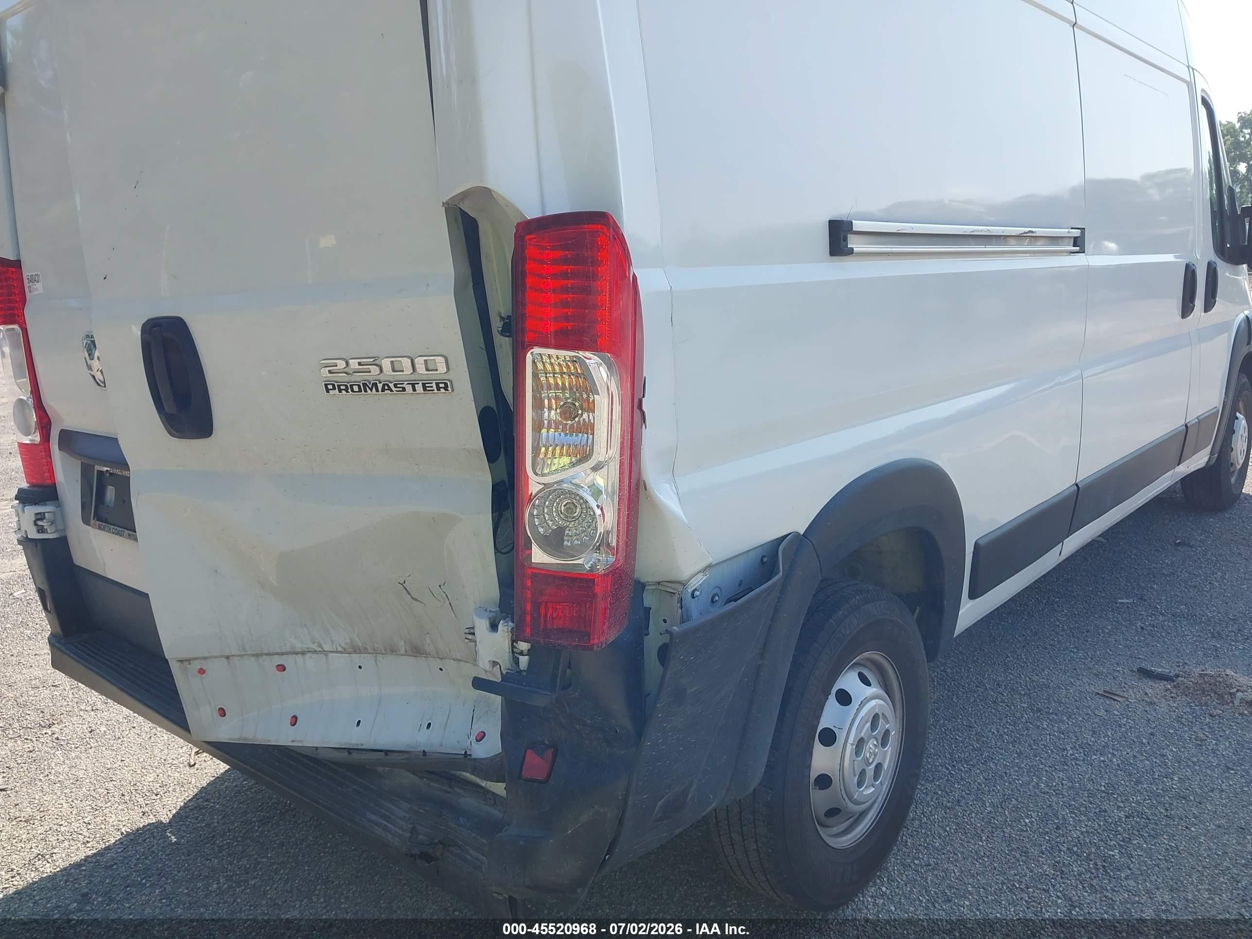 2023 Ram Promaster 2500 High Roof 159 Wb White vin: 3C6LRVDG8PE564804