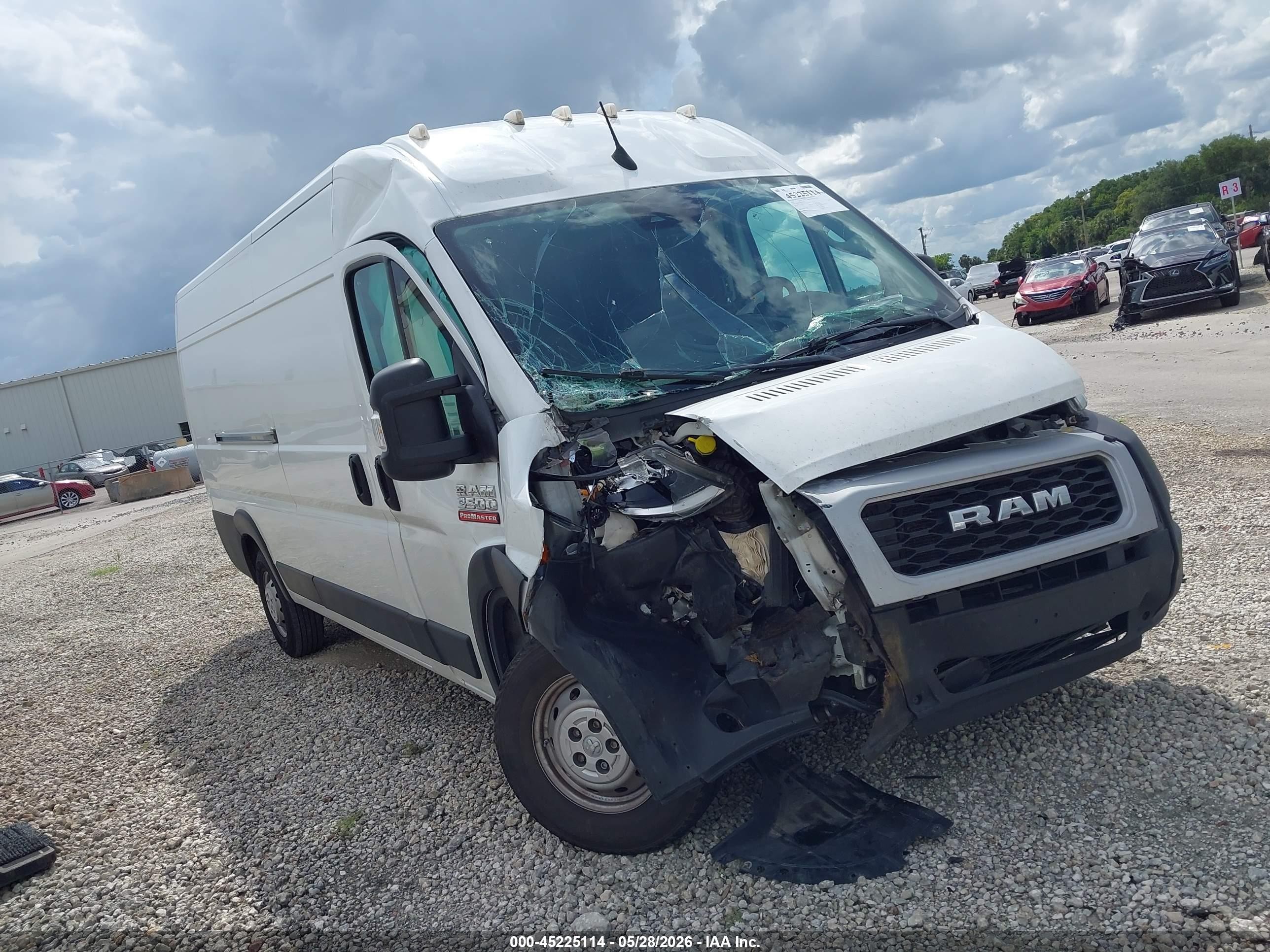 2022 Ram Promaster 3500 Cargo Van High Roof 159 Wb Ext White vin: 3C6MRVJG6NE115451