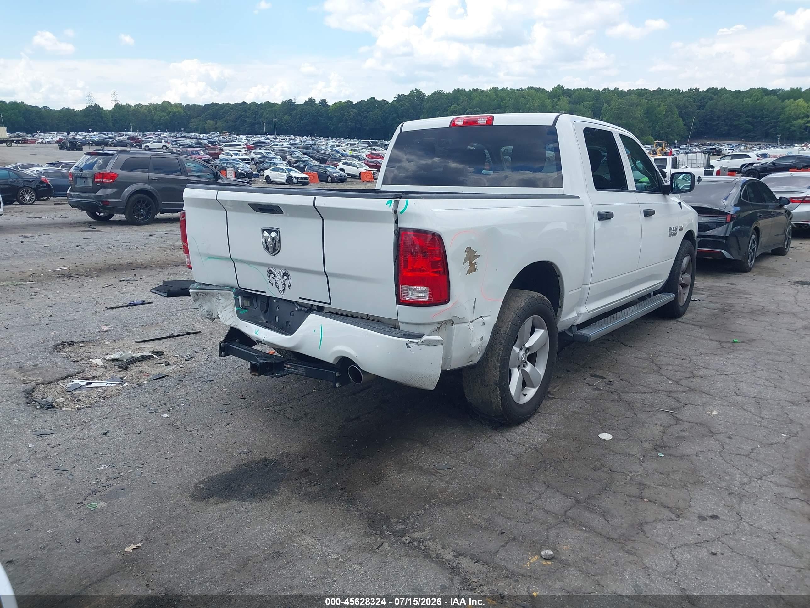 2014 Ram 1500 Express White vin: 3C6RR6KT7EG307134