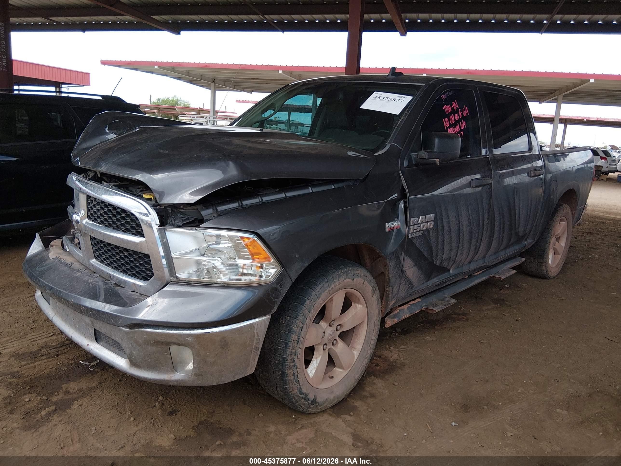 2021 Ram 1500 Classic Tradesman  4x4 5'7 Box Gray vin: 3C6RR7KT5MG665319