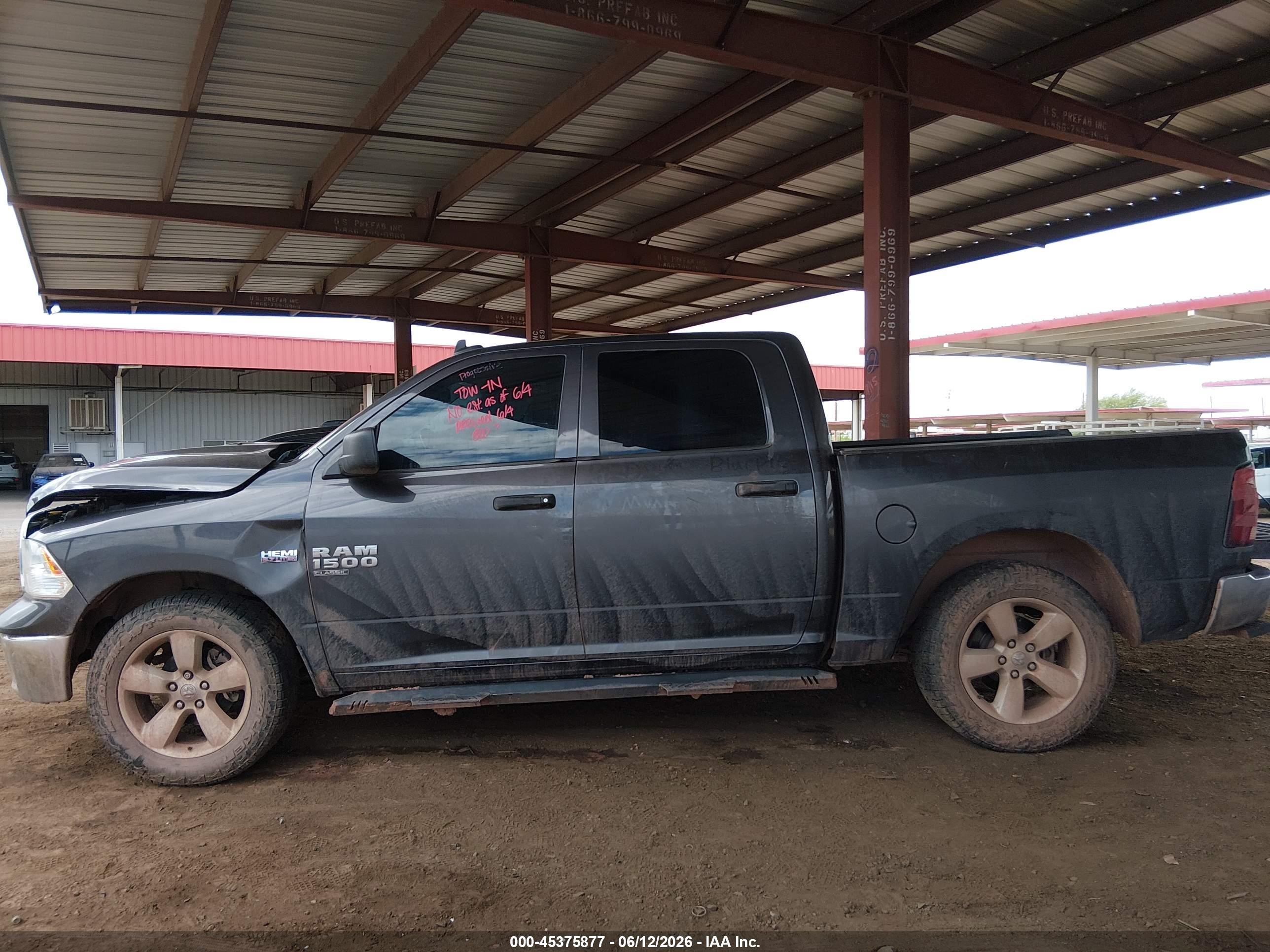 2021 Ram 1500 Classic Tradesman  4x4 5'7 Box Gray vin: 3C6RR7KT5MG665319