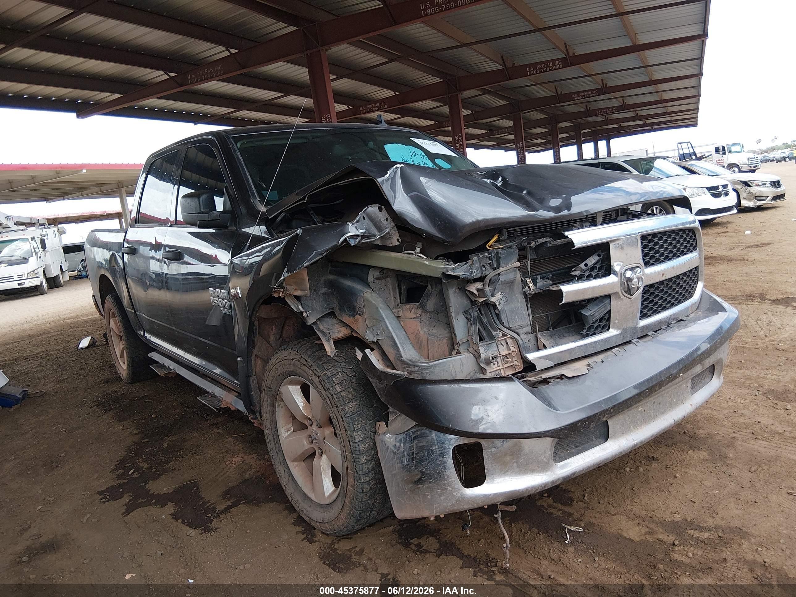 2021 Ram 1500 Classic Tradesman  4x4 5'7 Box Gray vin: 3C6RR7KT5MG665319