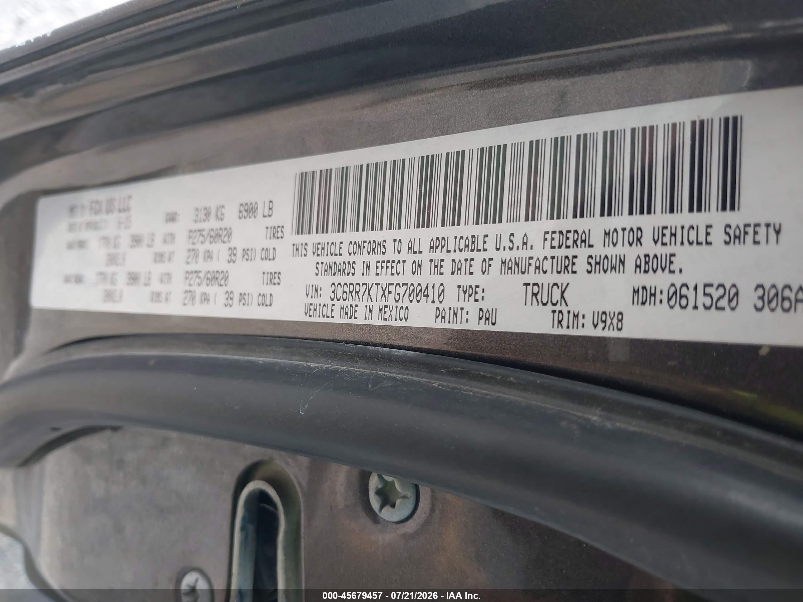 2015 Ram 1500 Express Gray vin: 3C6RR7KTXFG700410