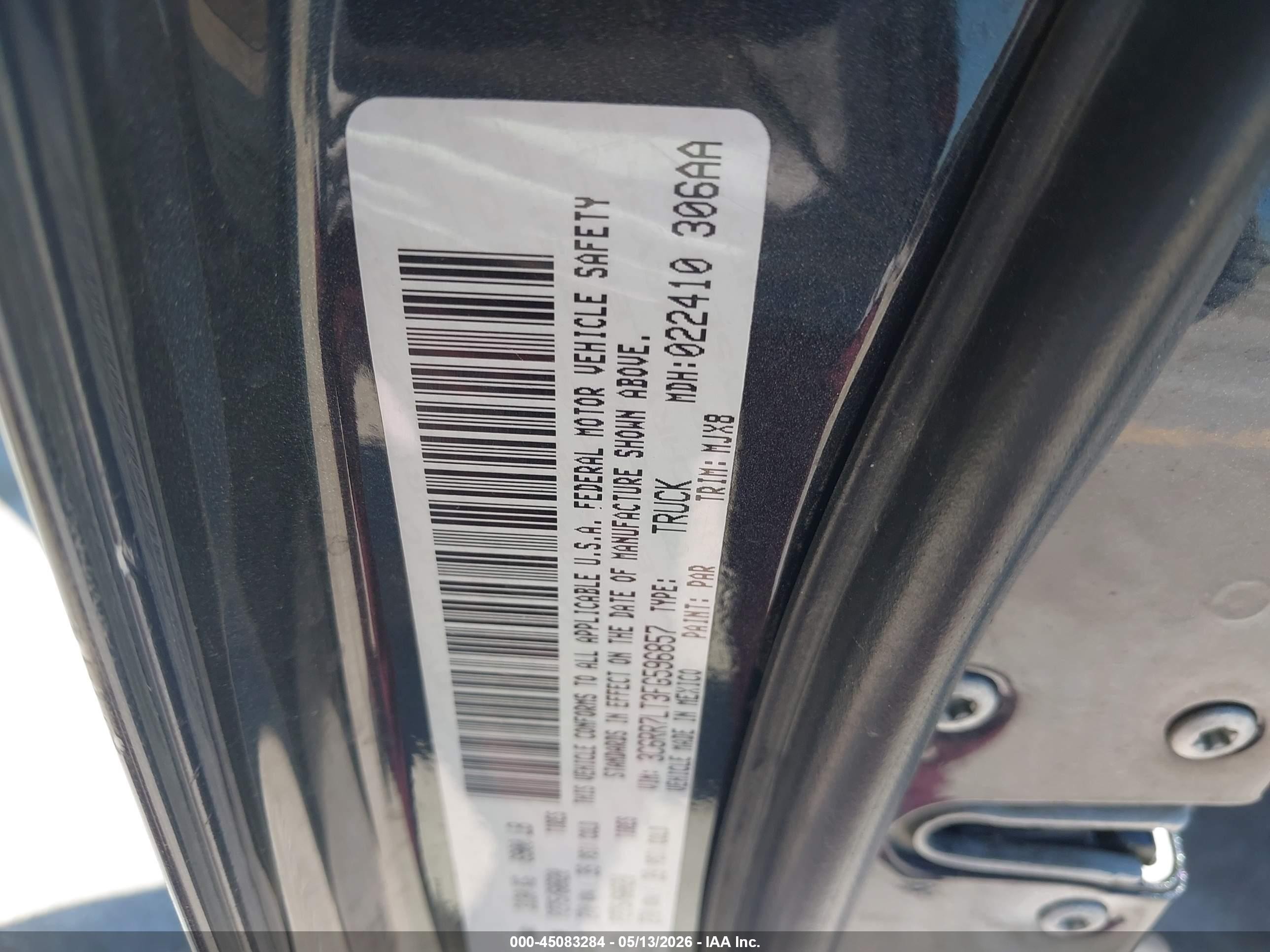 2015 Ram 1500 Big Horn Черный vin: 3C6RR7LT3FG596857