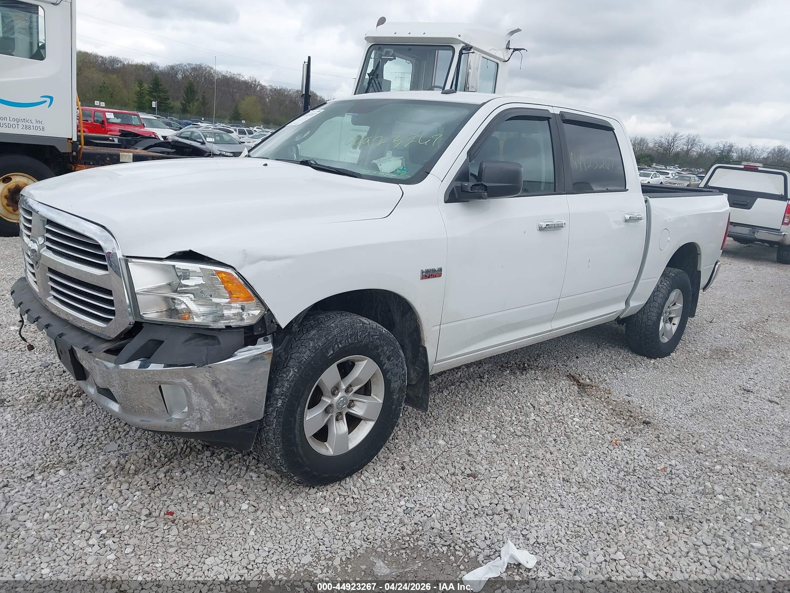 2015 Ram 1500 Big Horn White vin: 3C6RR7LT4FG549787