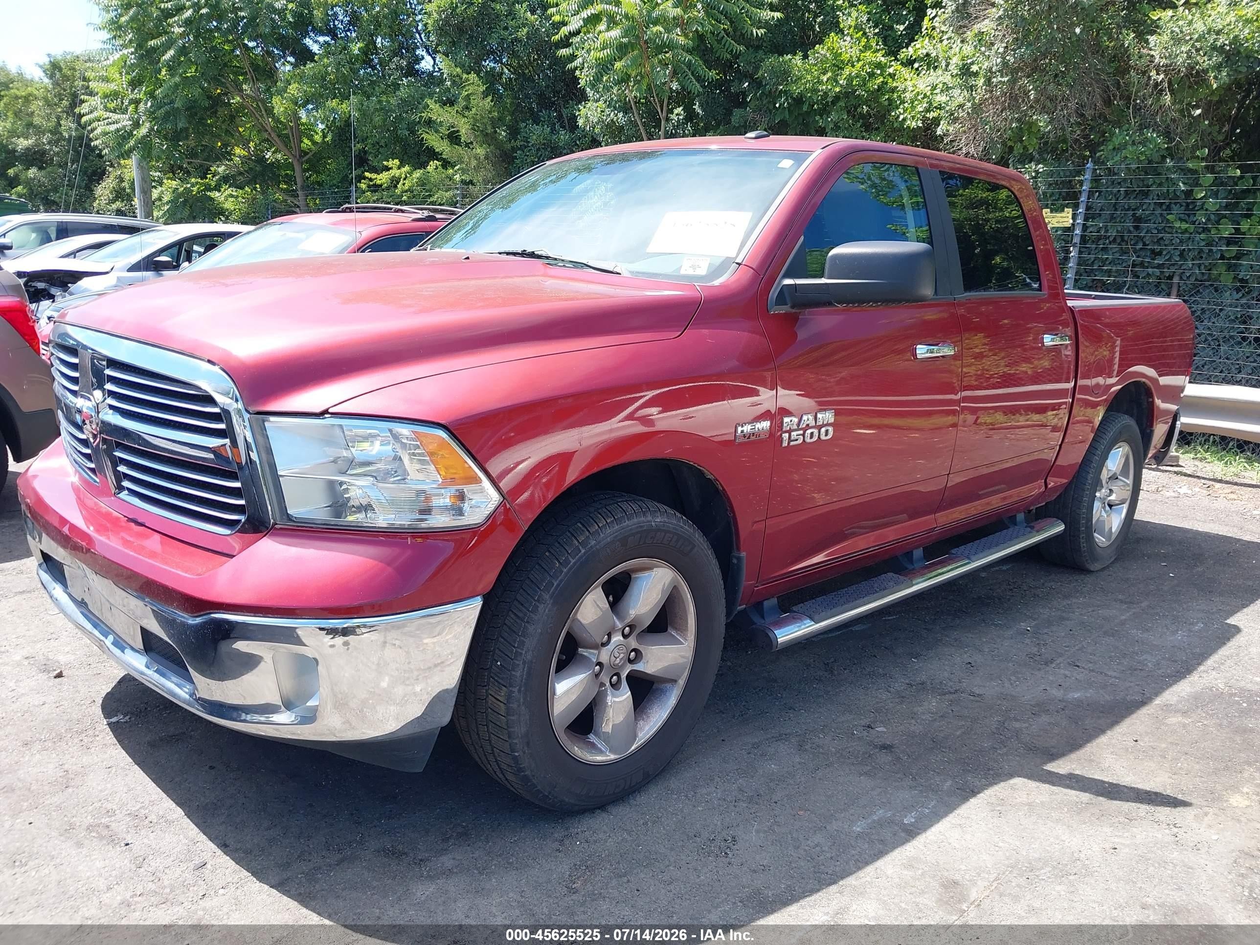 2015 Ram 1500 Big Horn Red vin: 3C6RR7LT4FG709778