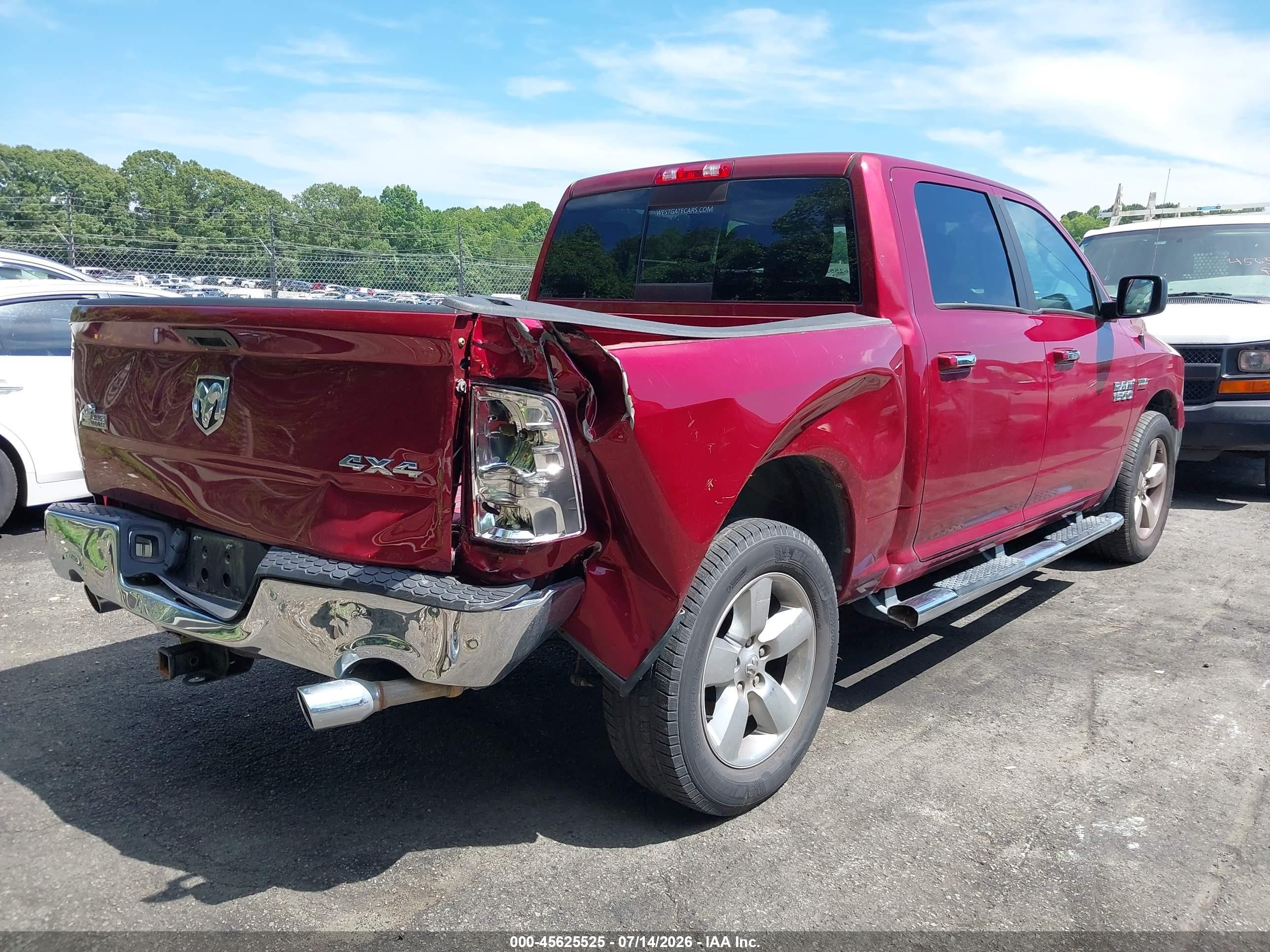 2015 Ram 1500 Big Horn Red vin: 3C6RR7LT4FG709778