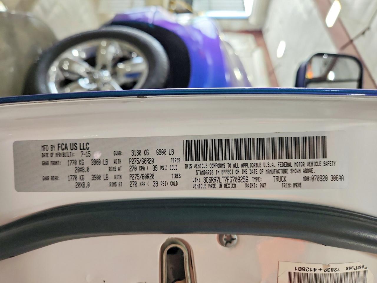 2015 Ram 1500 Slt Blue vin: 3C6RR7LT7FG709256