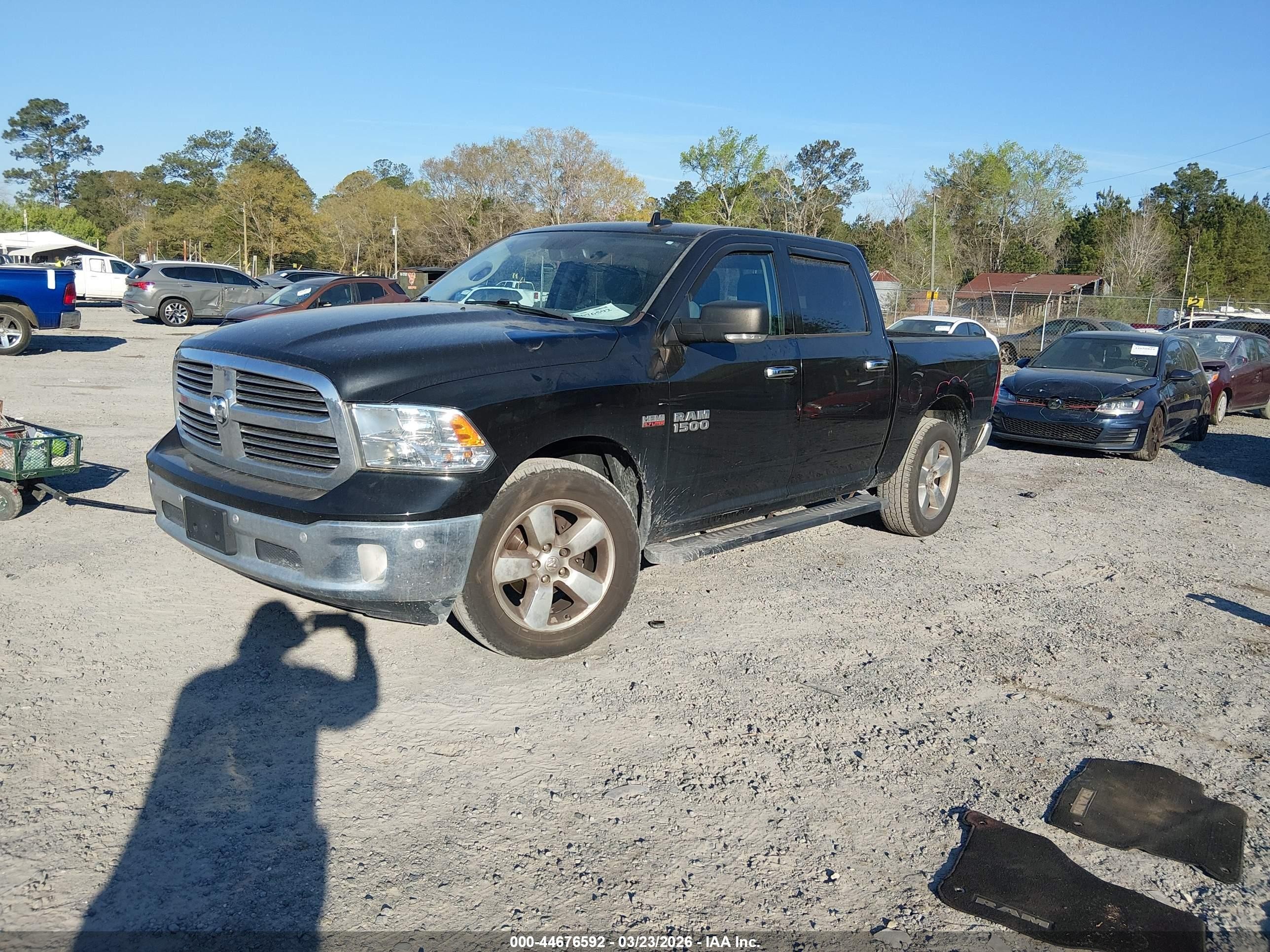 2017 Ram 1500 Big Horn  4x4 5'7 Box Black vin: 3C6RR7LT7HG794831