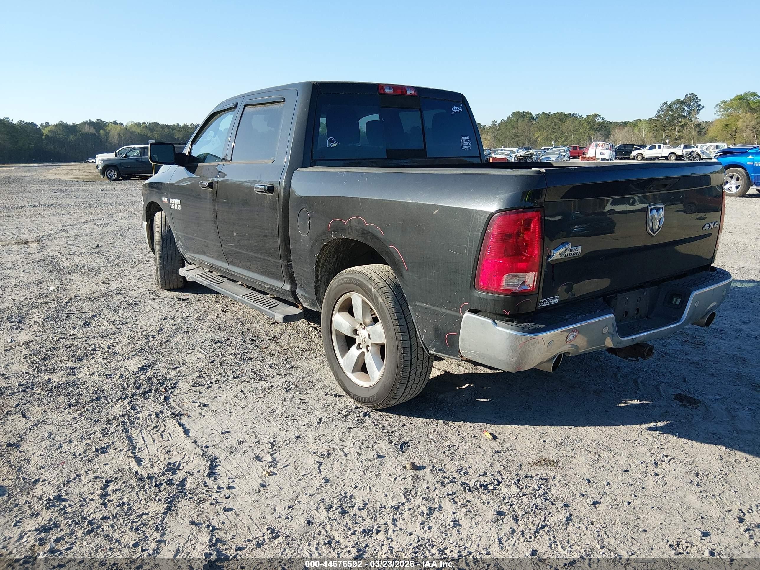 2017 Ram 1500 Big Horn  4x4 5'7 Box Black vin: 3C6RR7LT7HG794831