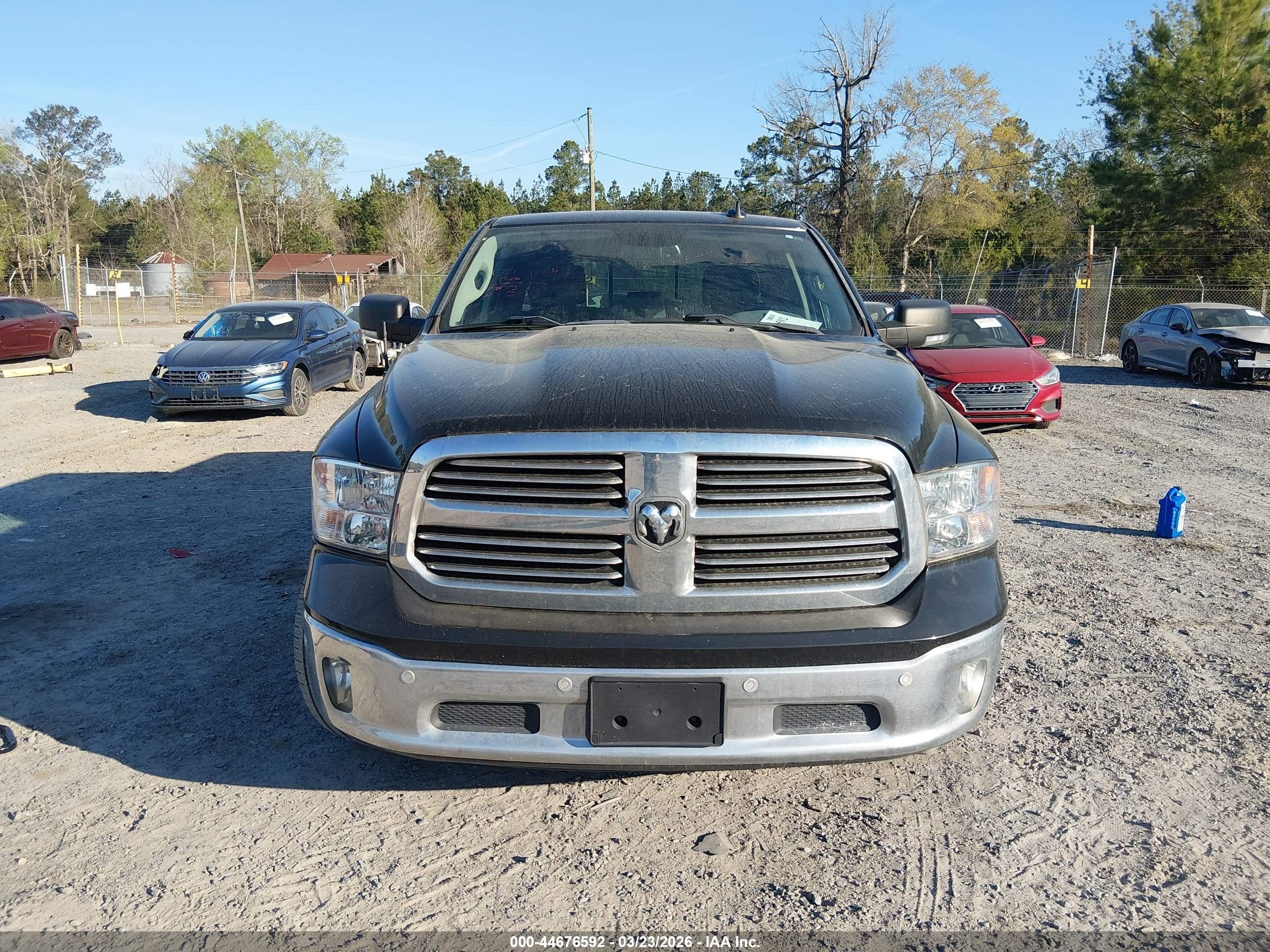 2017 Ram 1500 Big Horn  4x4 5'7 Box Black vin: 3C6RR7LT7HG794831