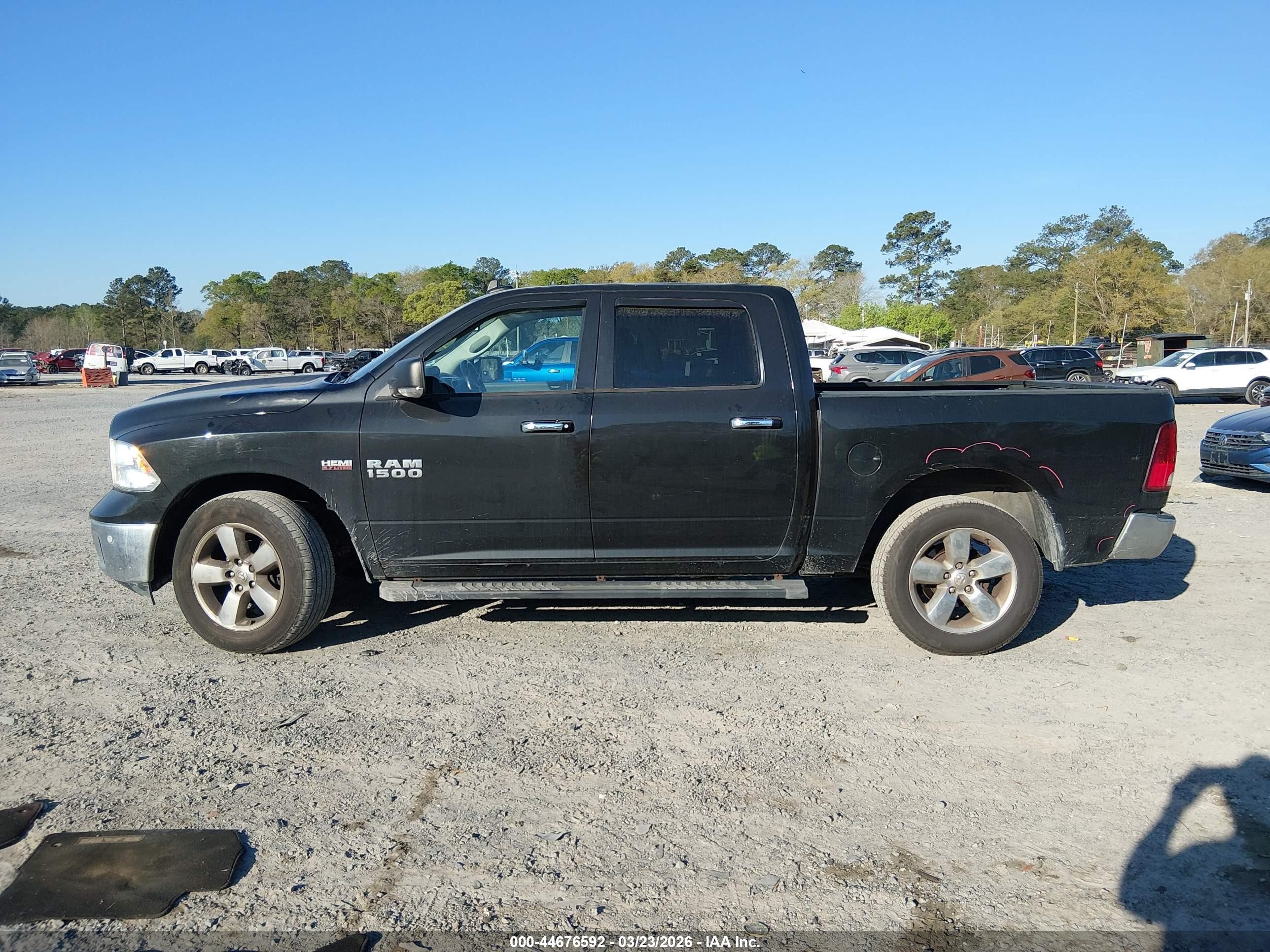 2017 Ram 1500 Big Horn  4x4 5'7 Box Black vin: 3C6RR7LT7HG794831