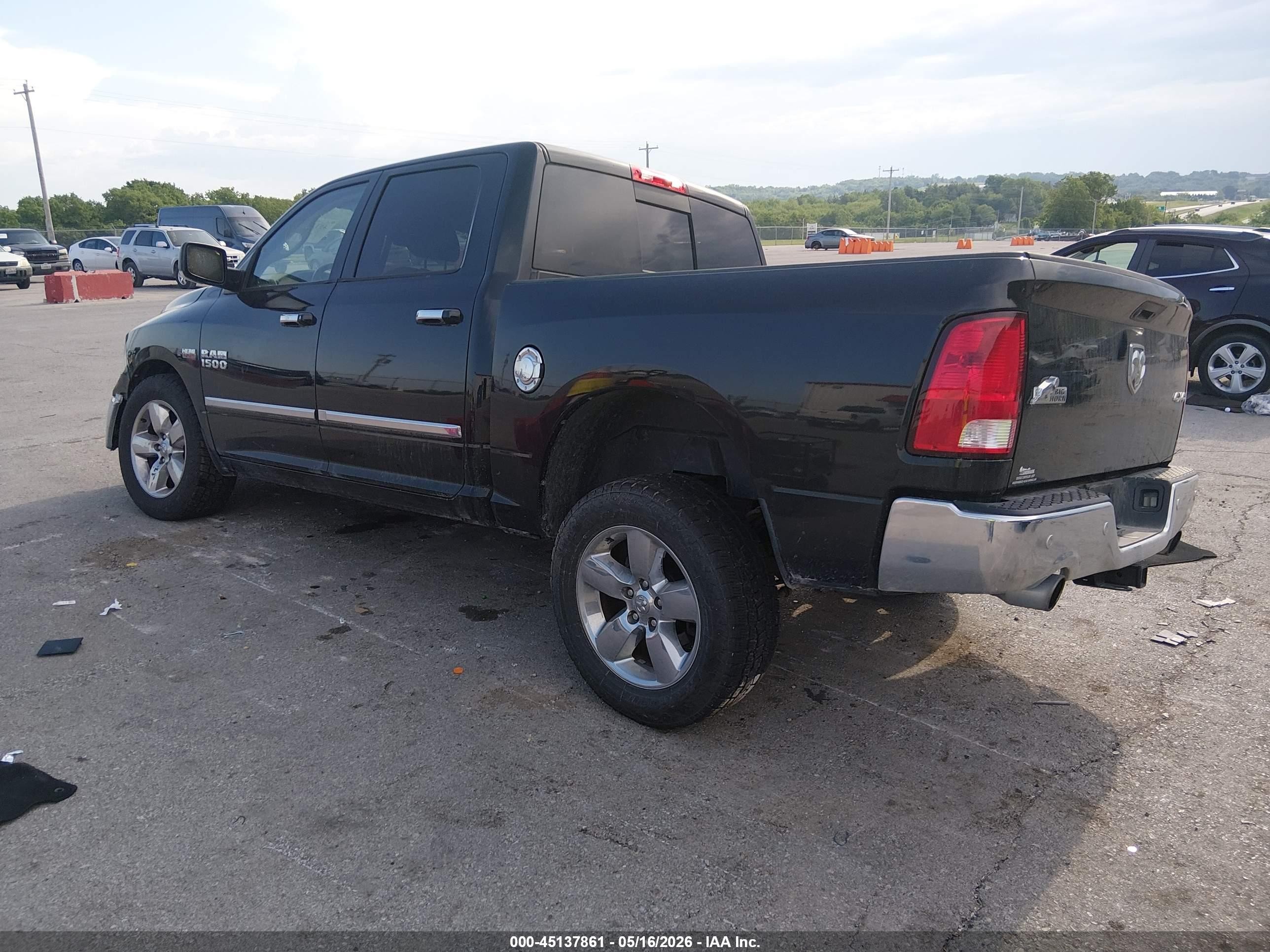 2017 Ram 1500 Big Horn  4x4 5'7 Box Black vin: 3C6RR7LT9HG511491