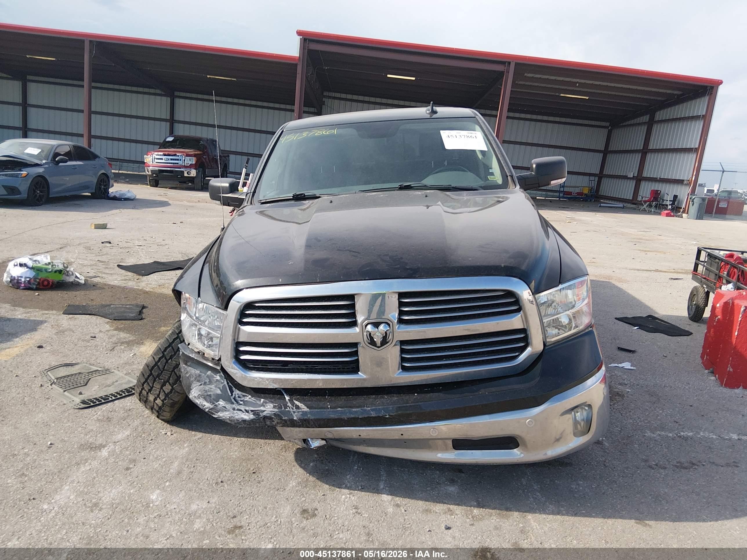 2017 Ram 1500 Big Horn  4x4 5'7 Box Black vin: 3C6RR7LT9HG511491