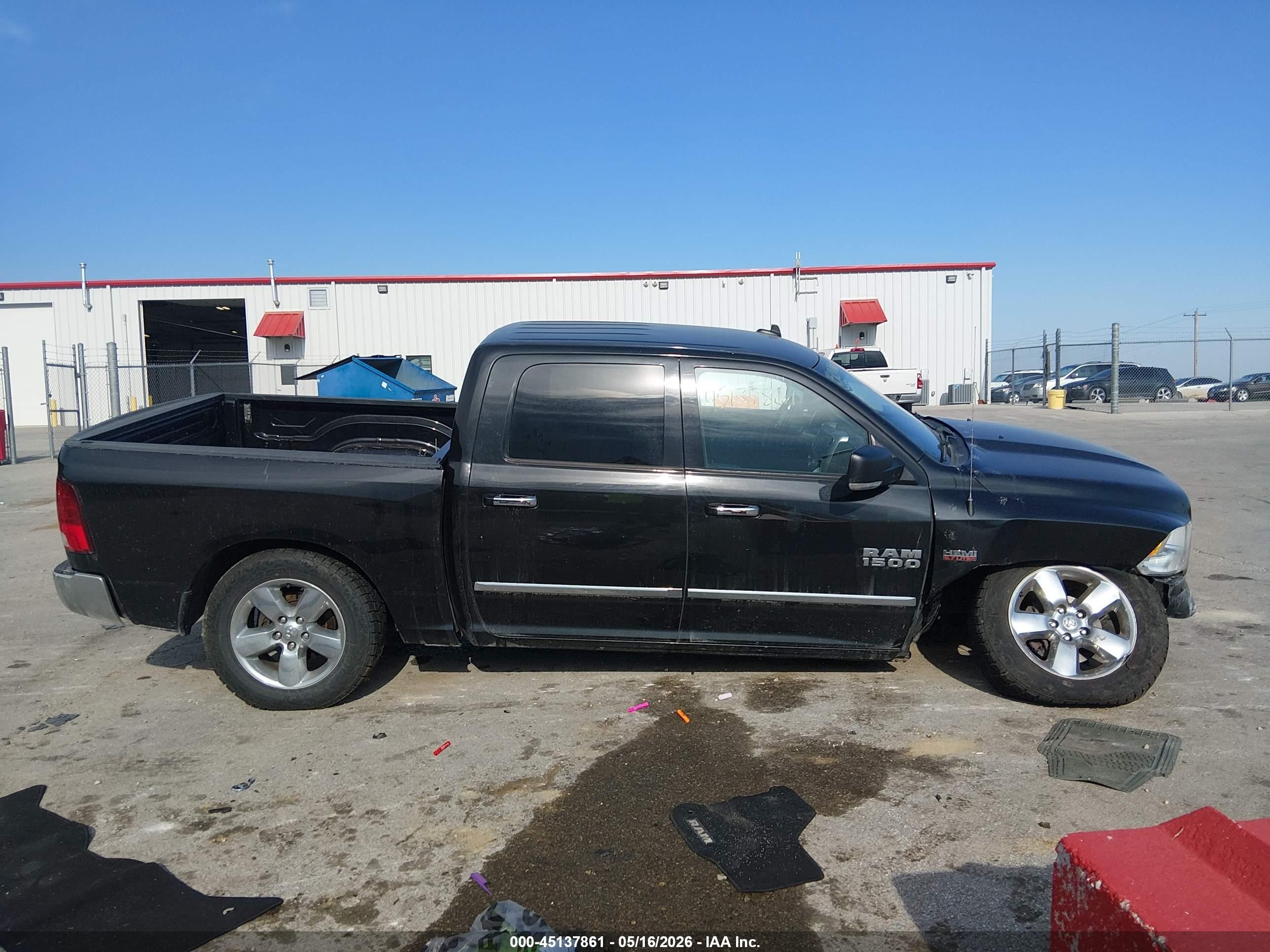 2017 Ram 1500 Big Horn  4x4 5'7 Box Black vin: 3C6RR7LT9HG511491