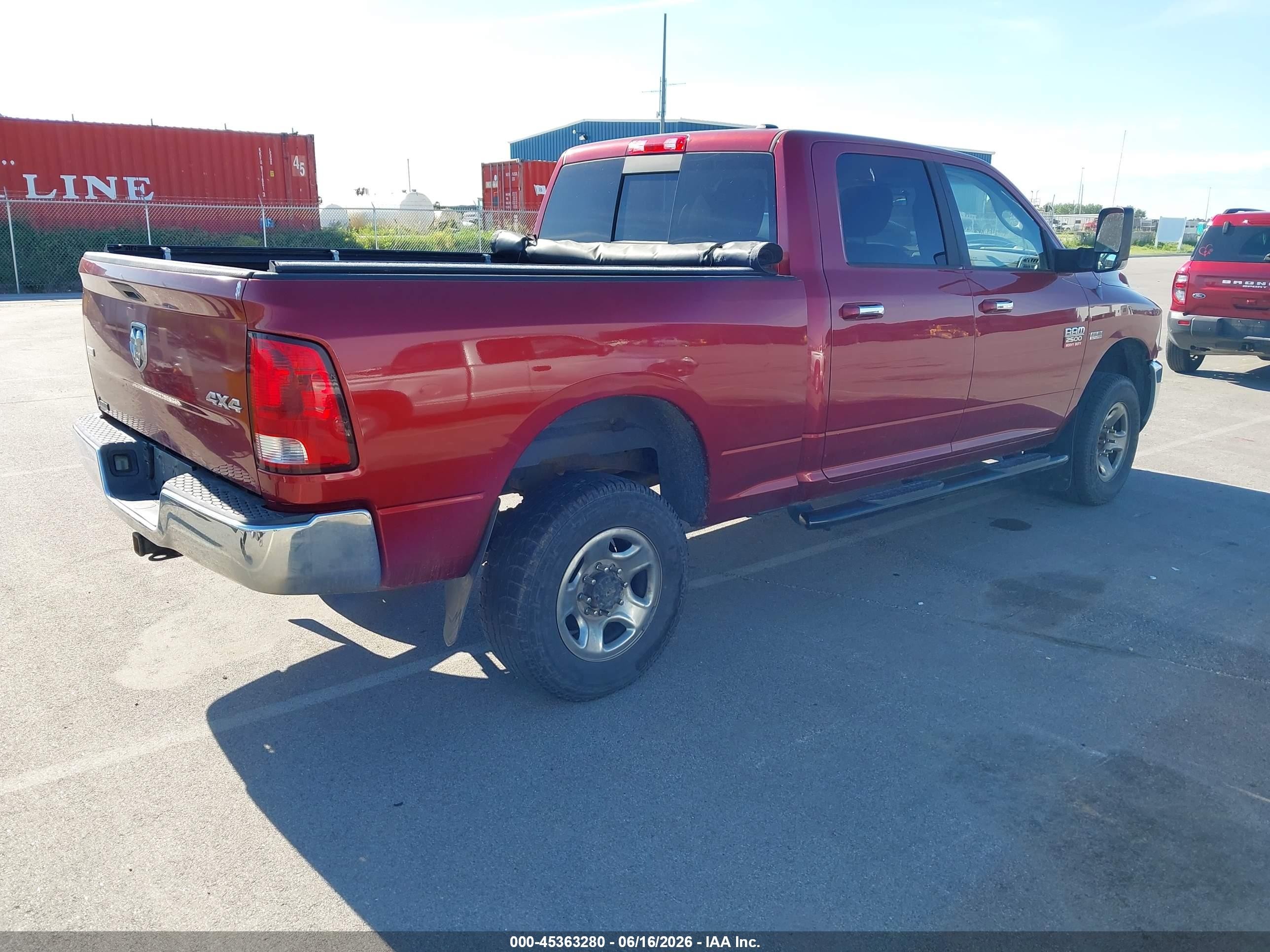 2012 Ram 2500 Slt Red vin: 3C6TD5DT8CG324744