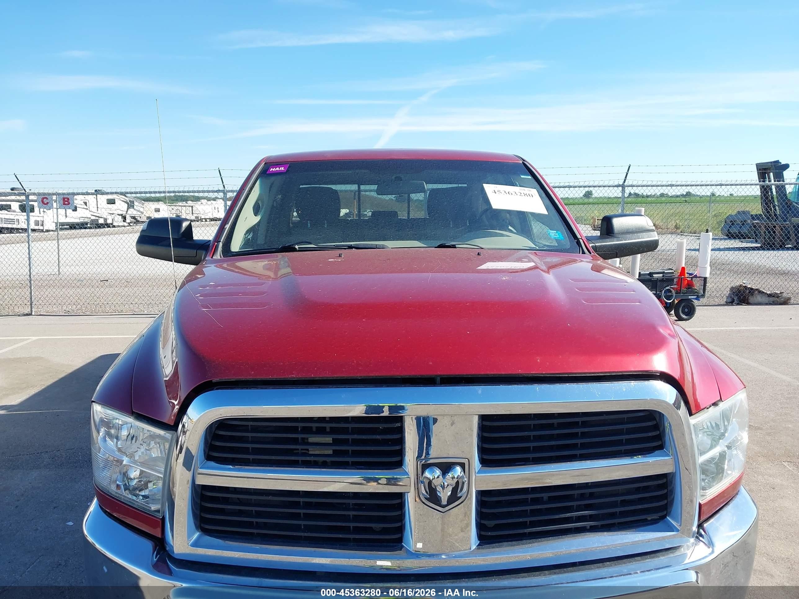 2012 Ram 2500 Slt Red vin: 3C6TD5DT8CG324744