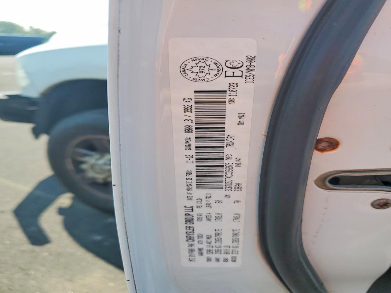 2012 Dodge Ram 2500 Slt White vin: 3C6TD5DTXCG336975
