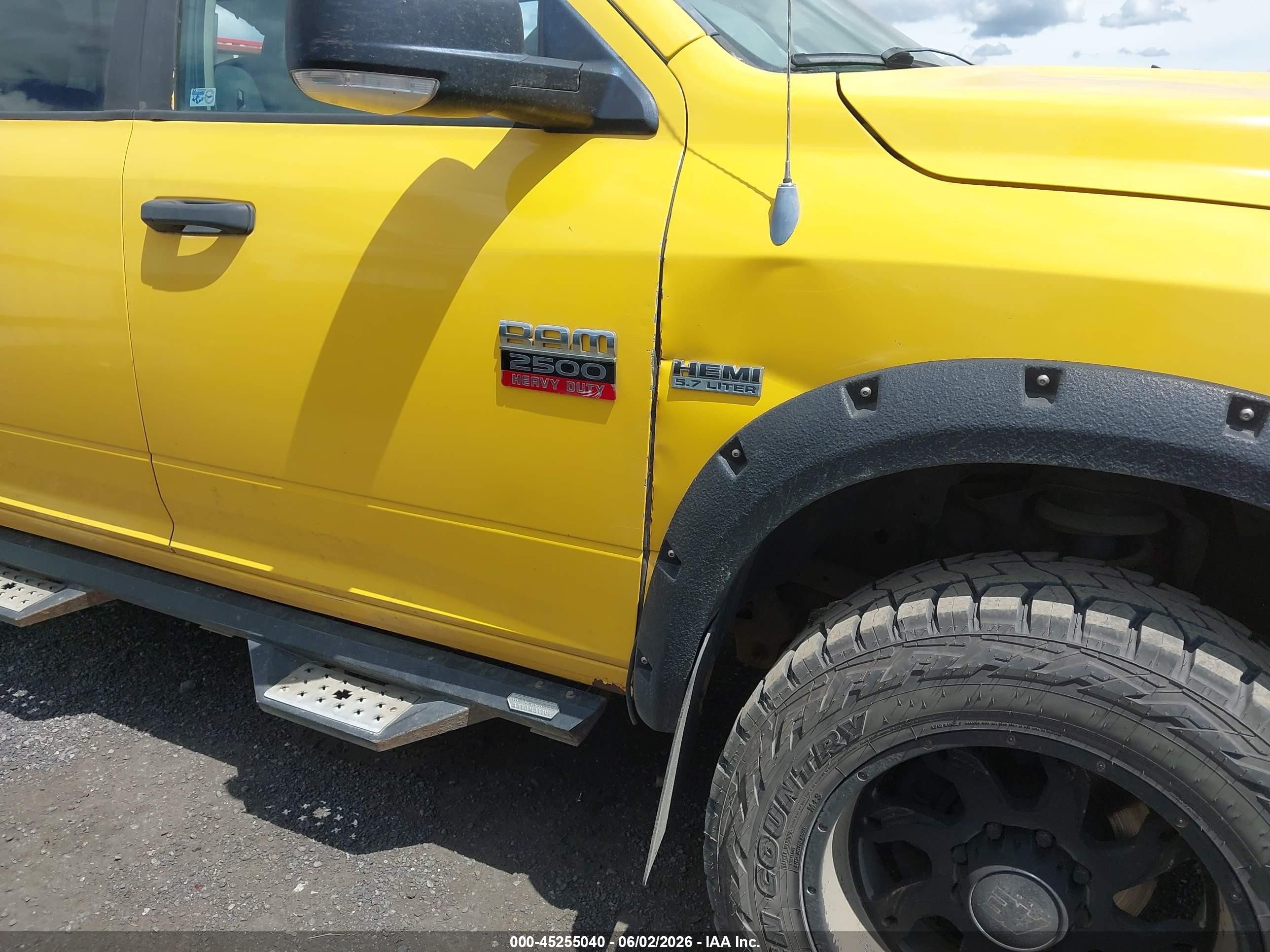 2012 Ram 2500 Slt Yellow vin: 3C6TD5JTXCG299771