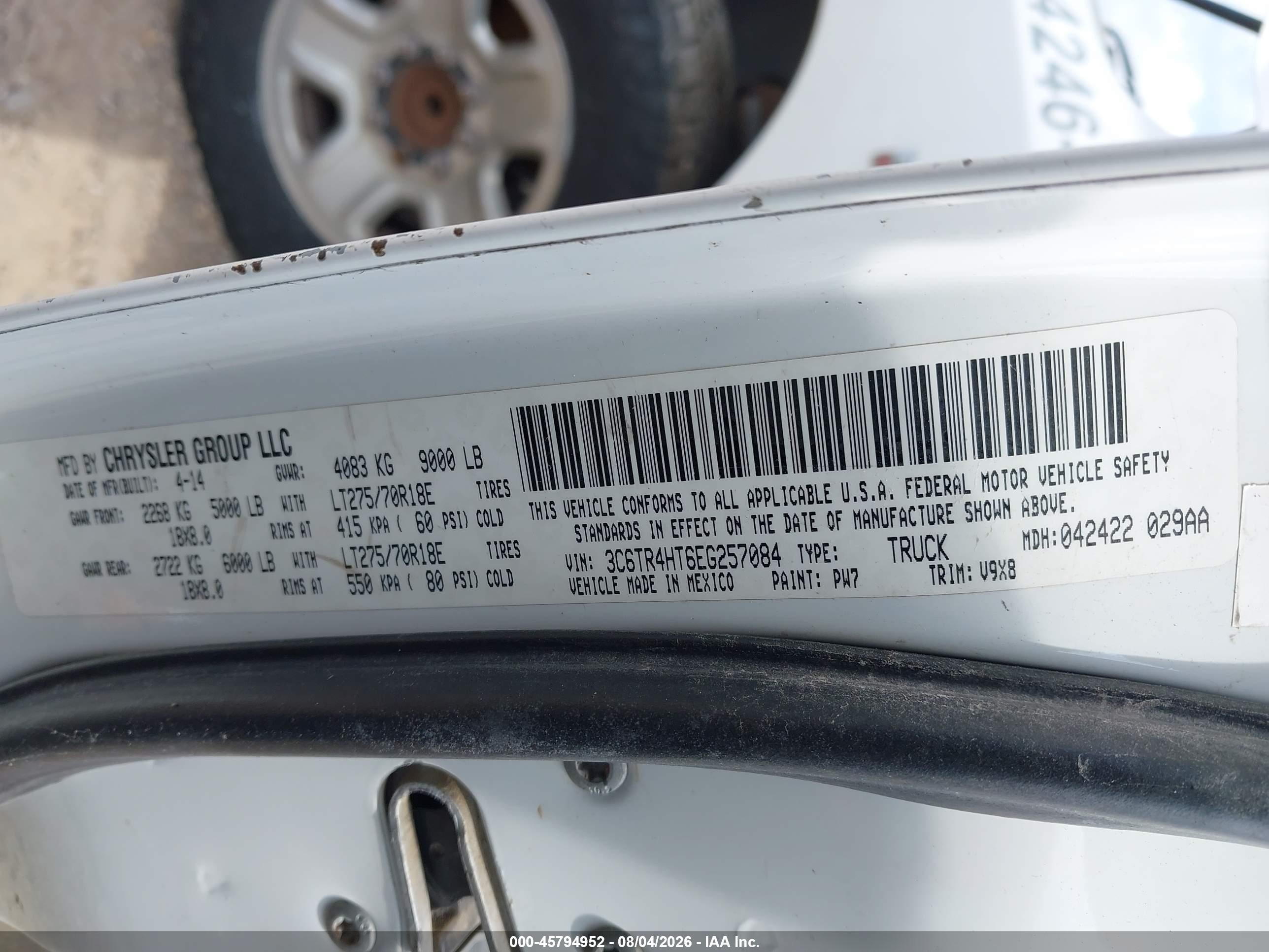 2014 Ram 2500 Tradesman White vin: 3C6TR4HT6EG257084