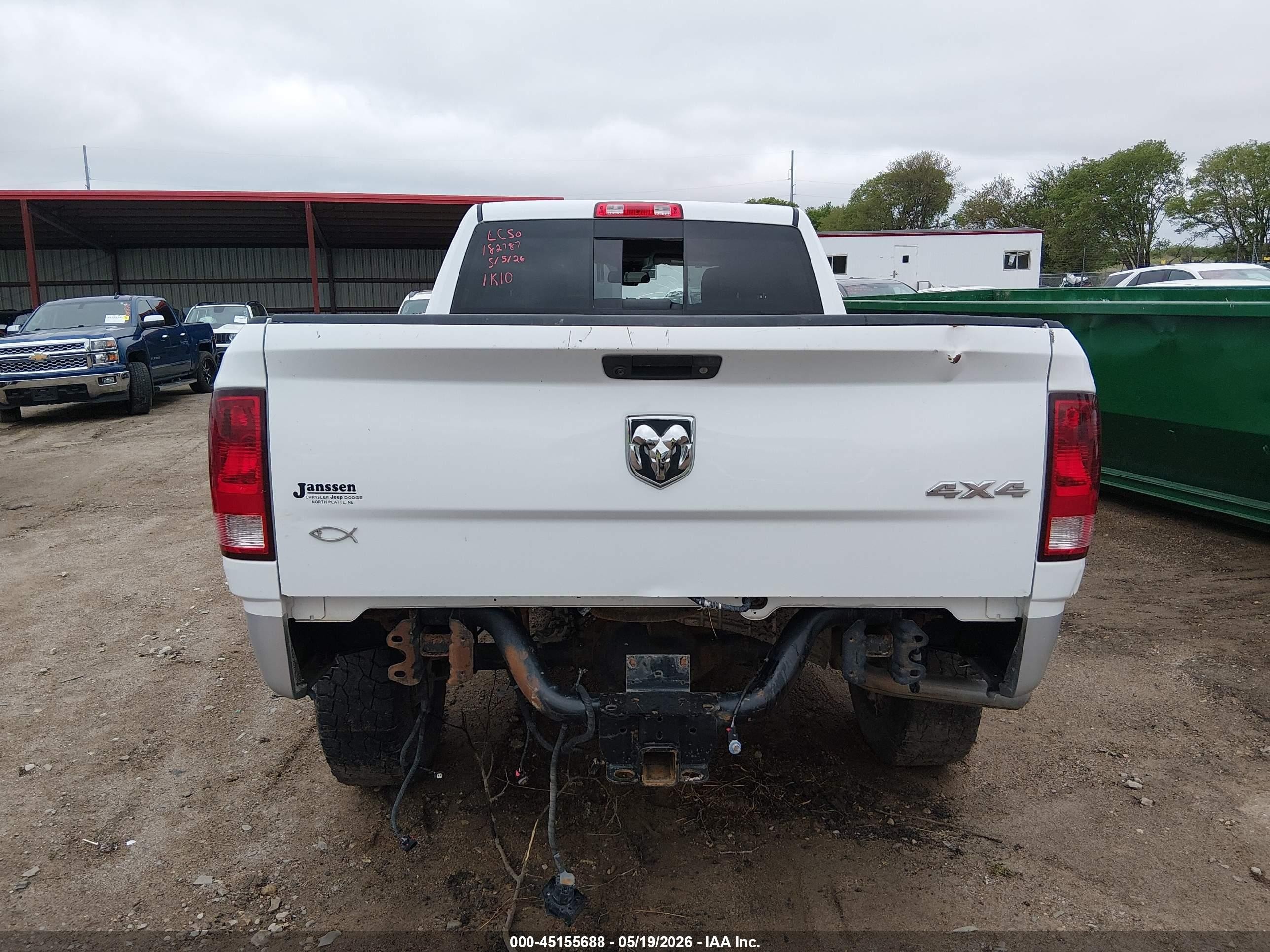 2013 Ram 2500 Big Horn White vin: 3C6TR5DT0DG527114