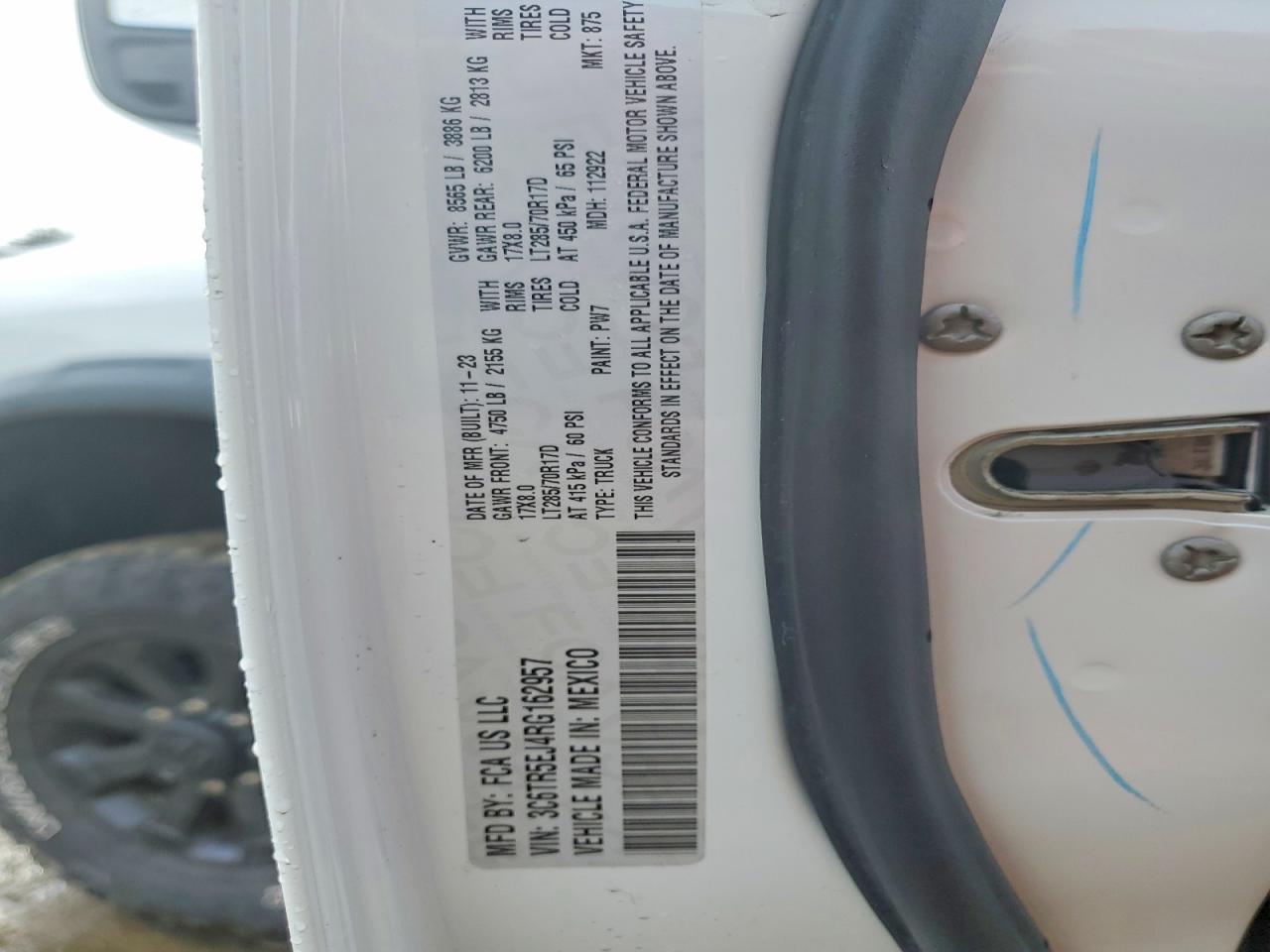 2024 Ram 2500 Powerwagon White vin: 3C6TR5EJ4RG162957