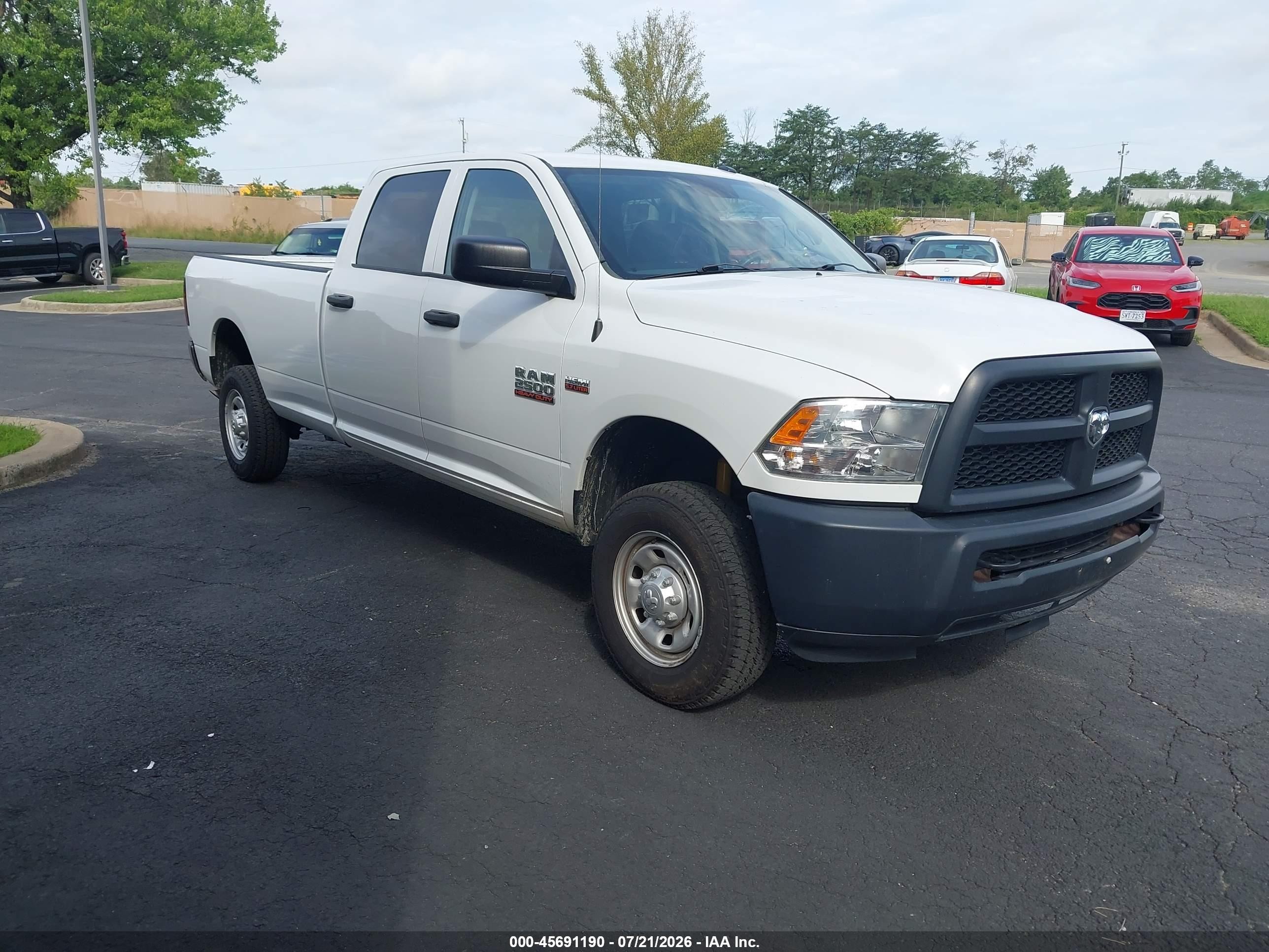 2015 Ram 2500 Tradesman White vin: 3C6TR5HT6FG507186
