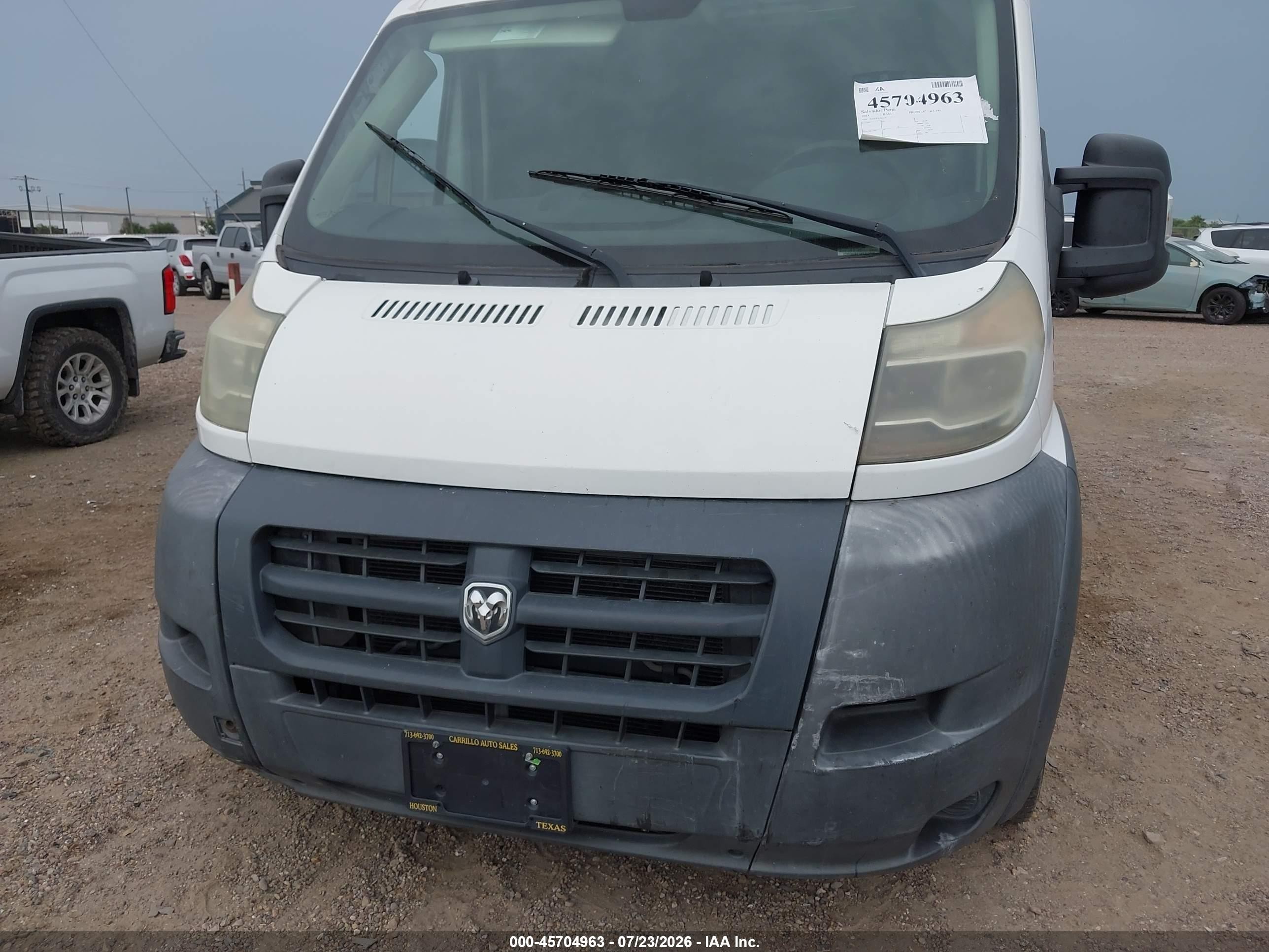 2014 Ram Promaster 1500 Low Roof White vin: 3C6TRVAG1EE107639