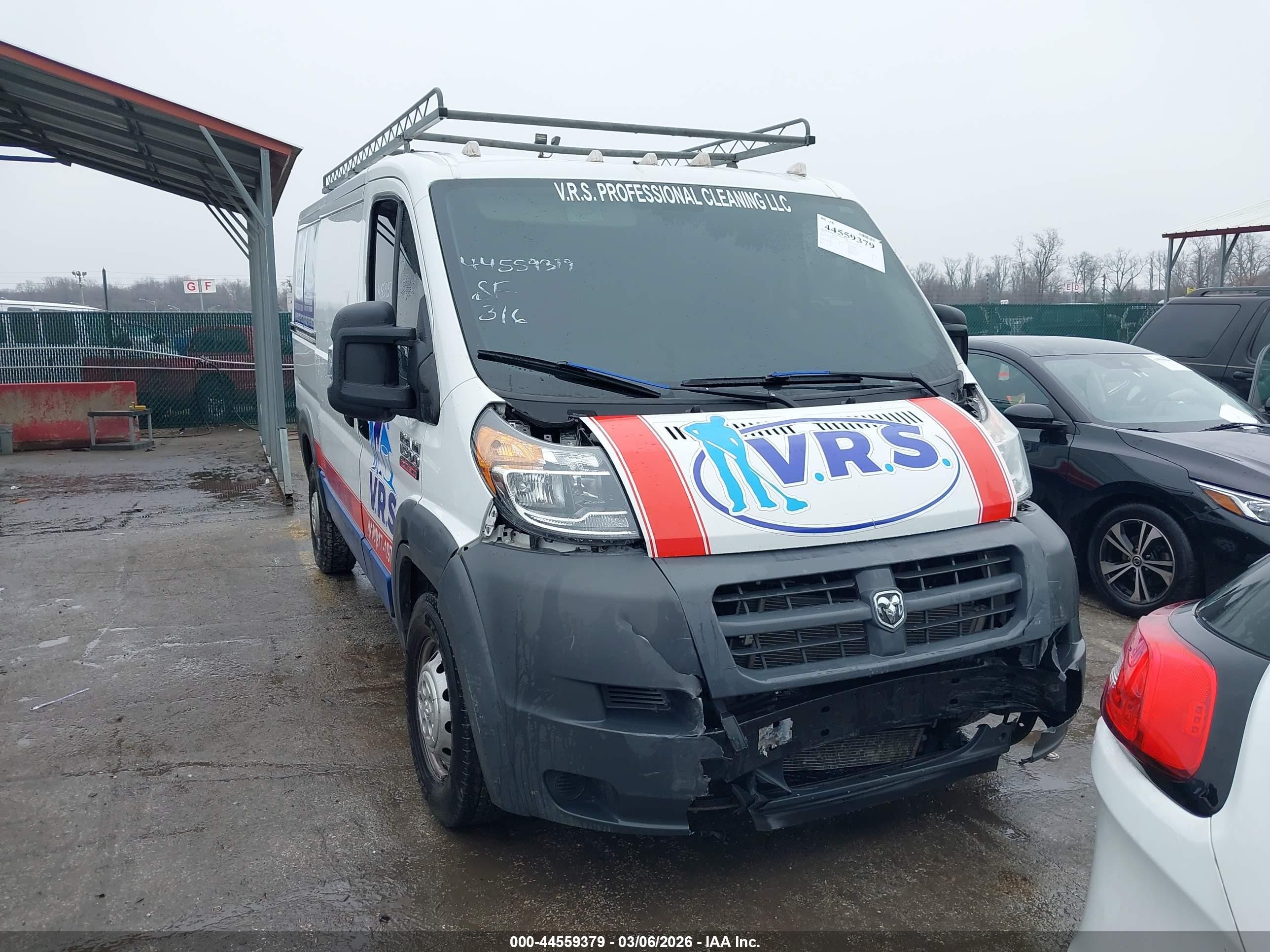2015 Ram Promaster 1500 Low Roof White vin: 3C6TRVAG2FE510062