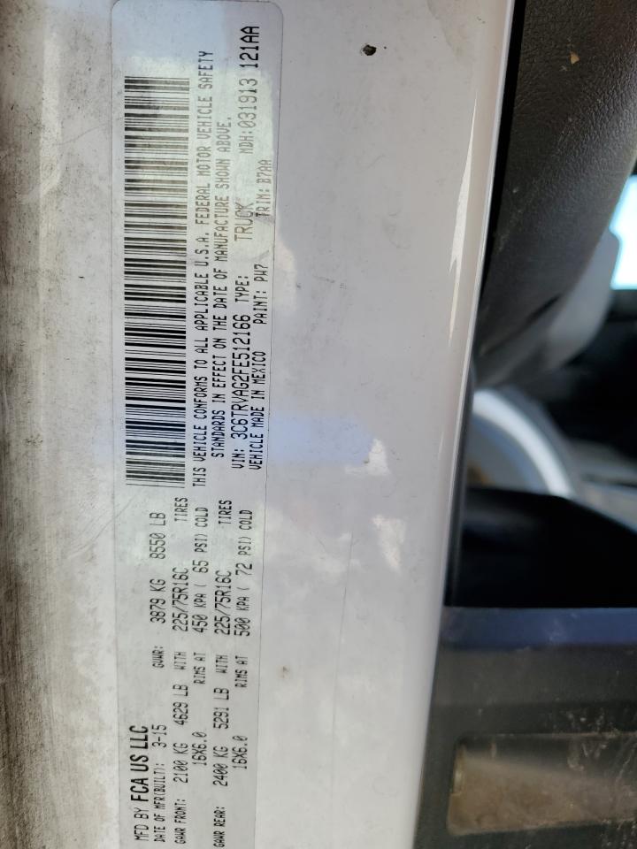 2015 Ram Promaster 1500 1500 Standard White vin: 3C6TRVAG2FE512166