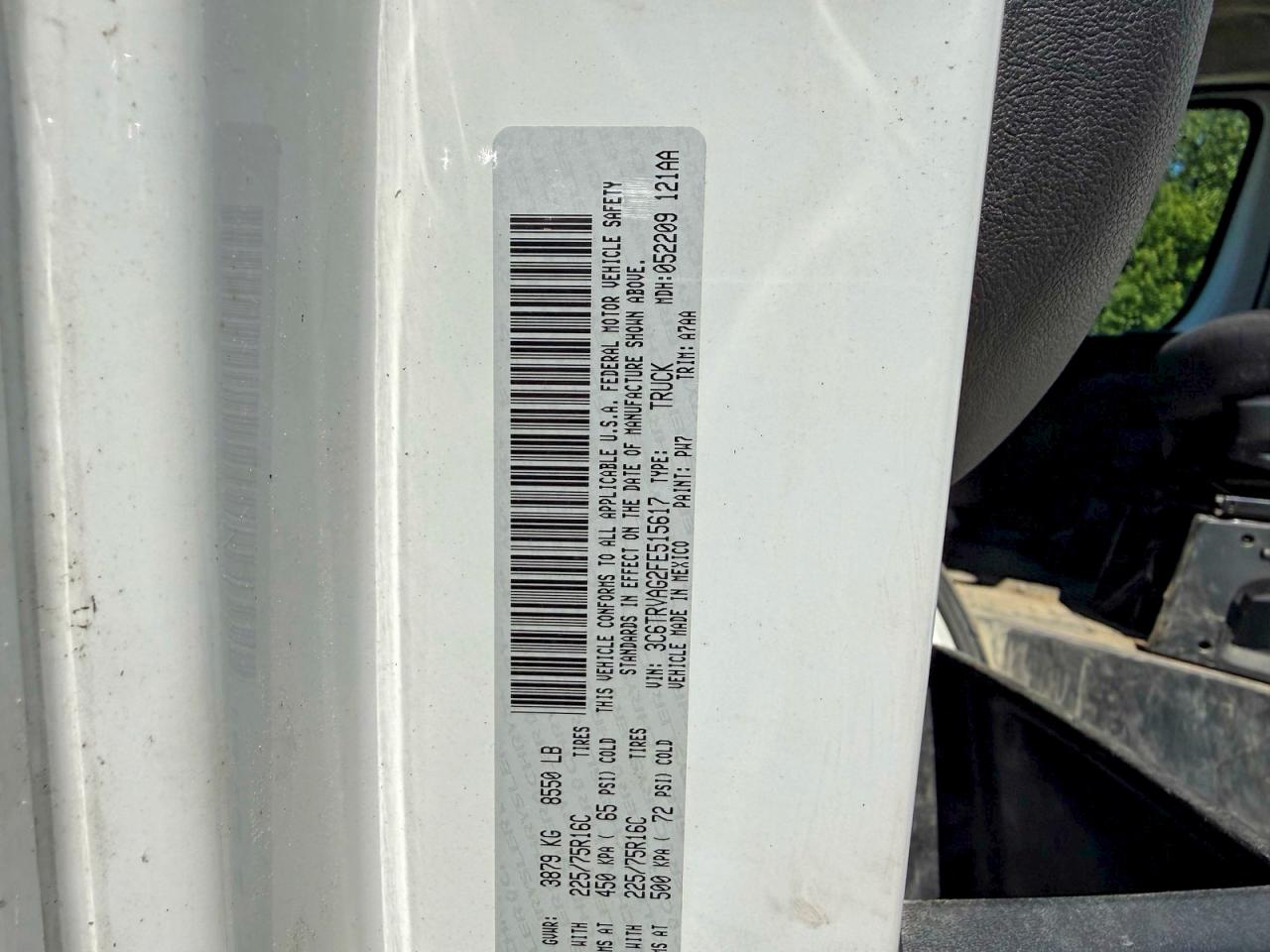 2015 Ram Promaster 1500 1500 Standard Белый vin: 3C6TRVAG2FE515617
