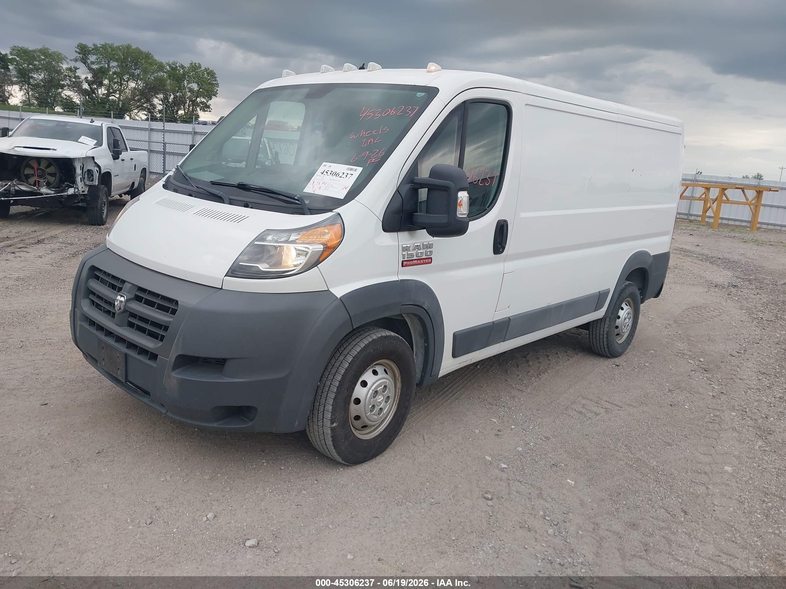 2014 Ram Promaster 1500 Low Roof White vin: 3C6TRVAG4EE100796