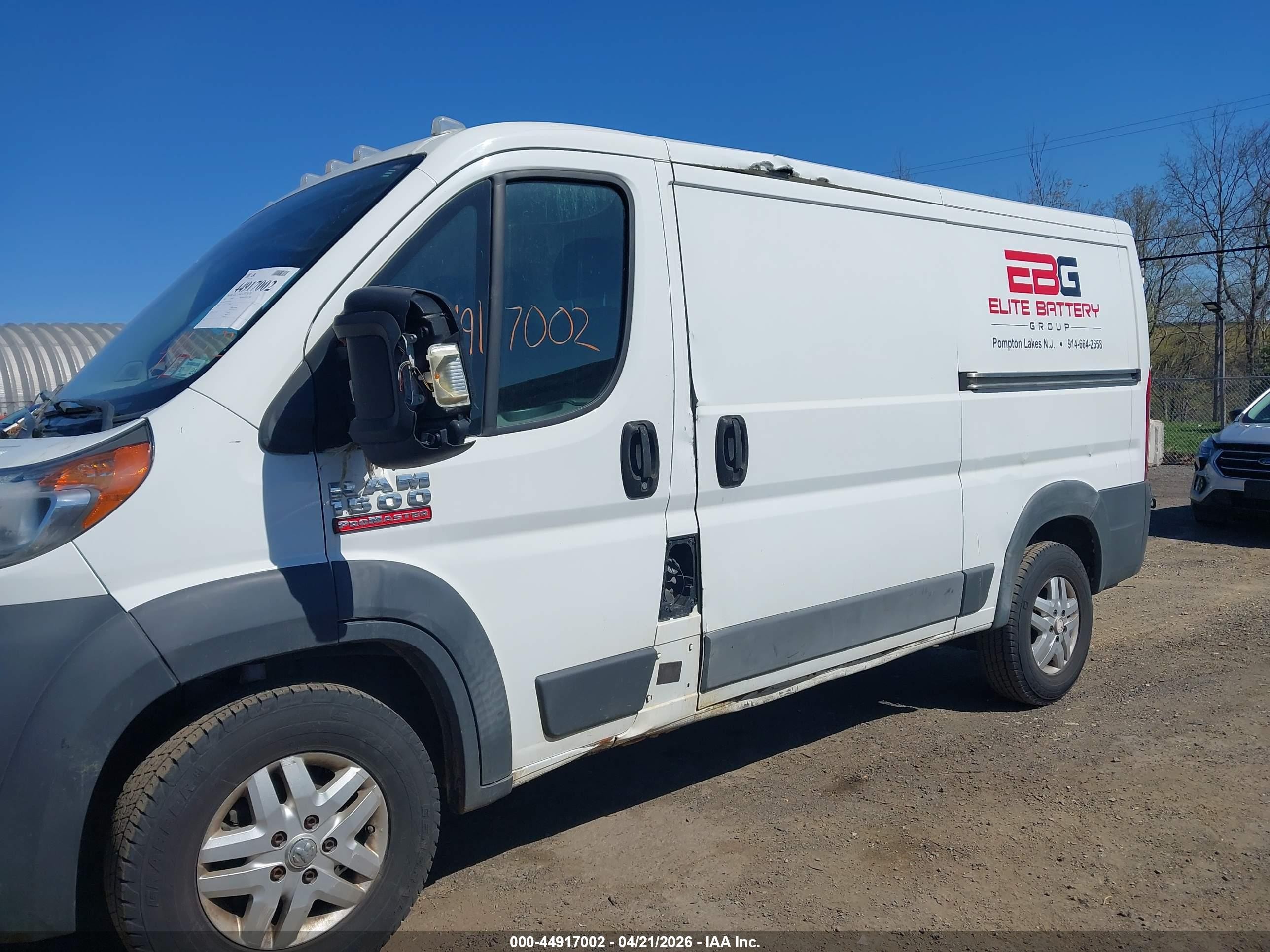 2015 Ram Promaster 1500 Low Roof White vin: 3C6TRVAG4FE509415