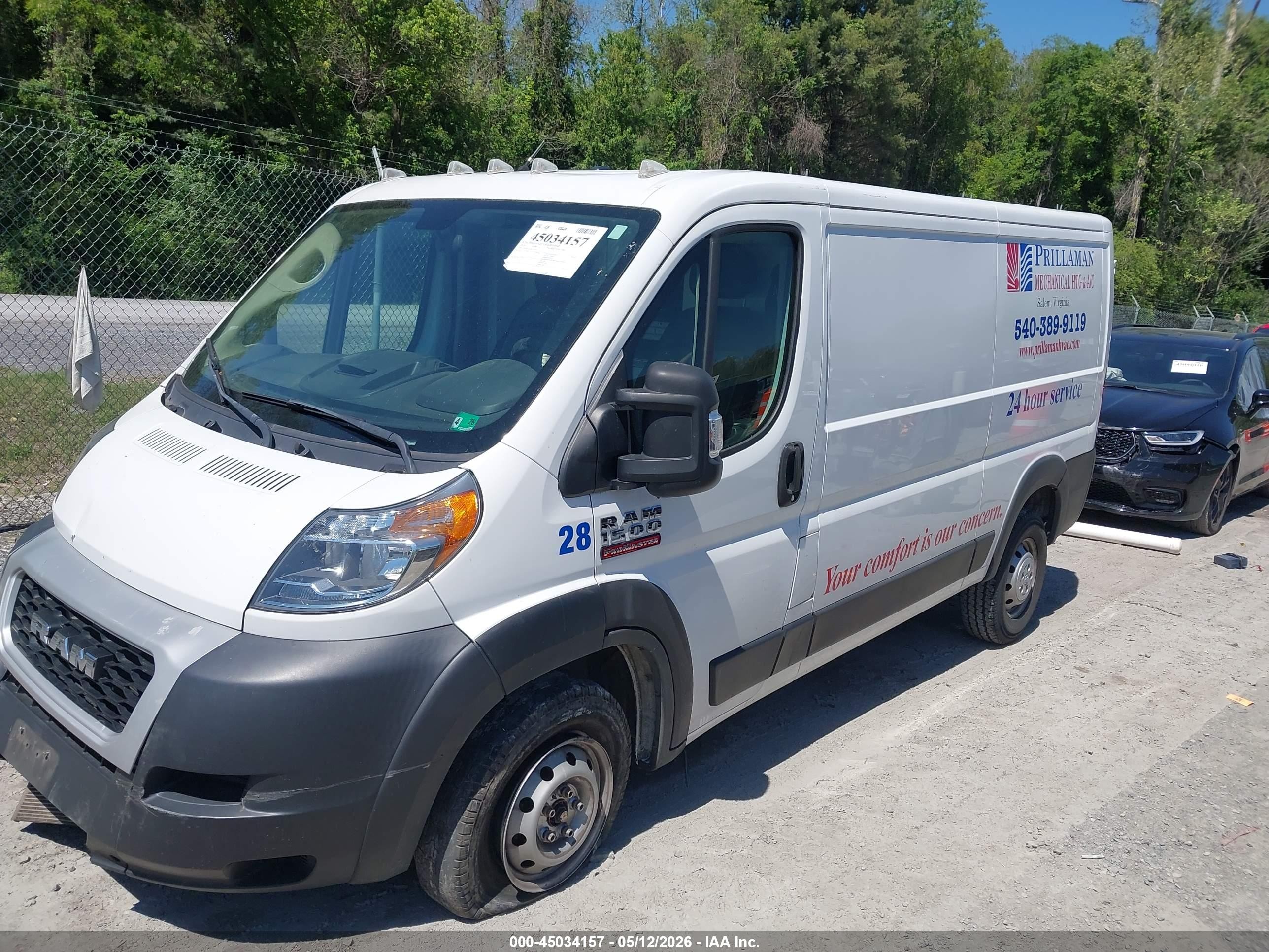 2019 Ram Promaster 1500 Low Roof 136 Wb Белый vin: 3C6TRVAG4KE532011