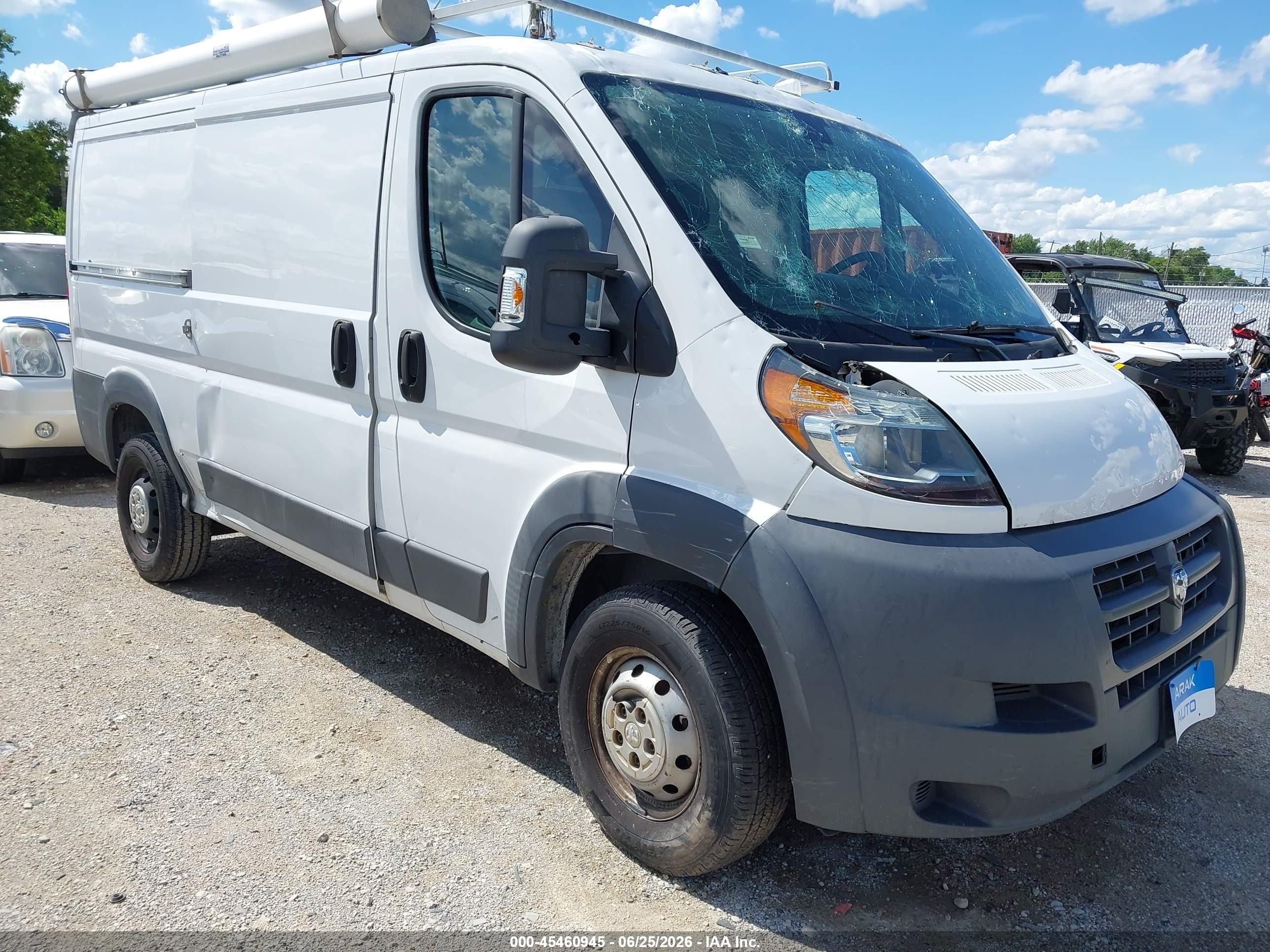 2014 Ram Promaster 1500 Low Roof White vin: 3C6TRVAG7EE124932