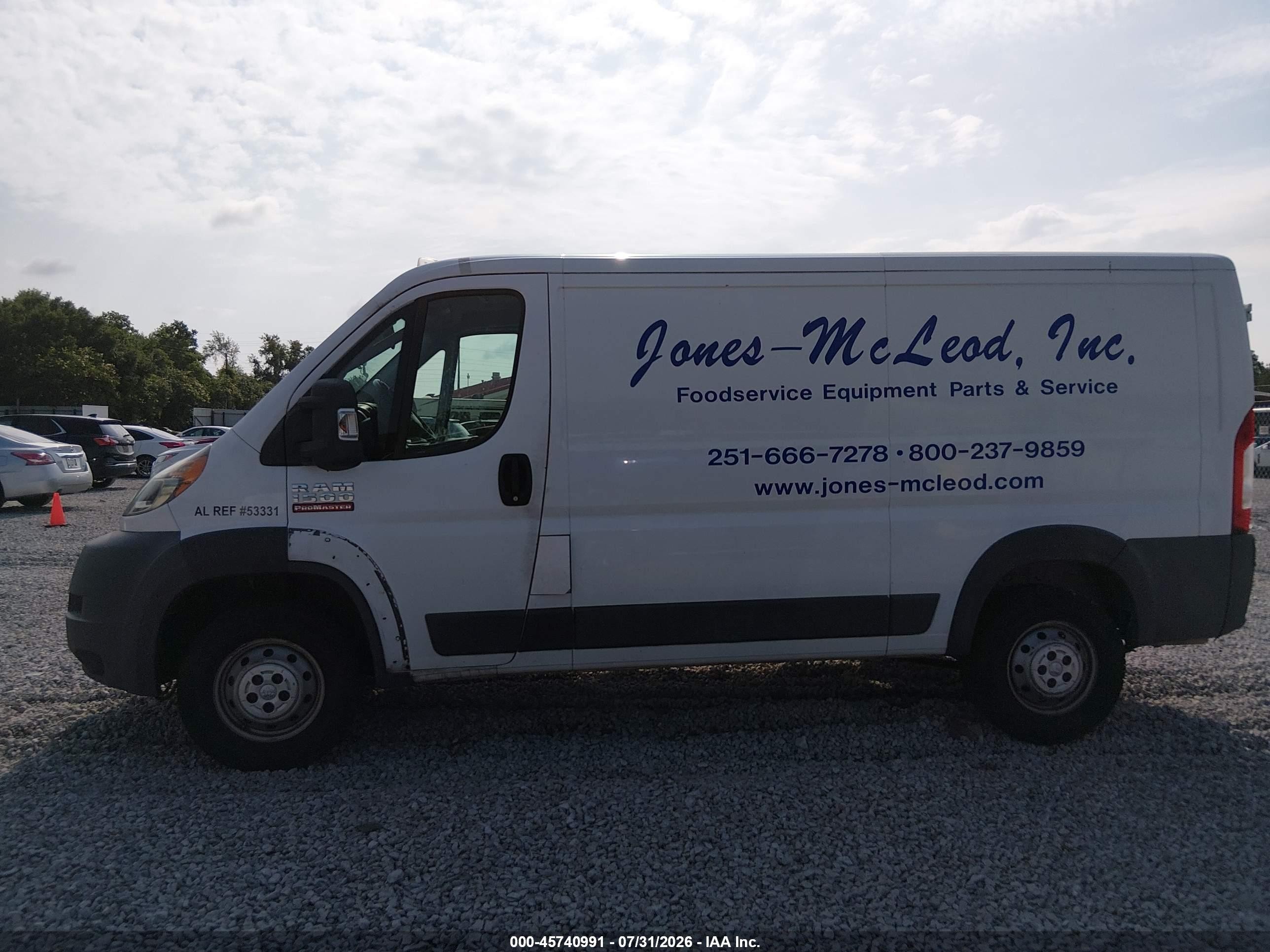2014 Ram Promaster 1500 Low Roof White vin: 3C6TRVAGXEE105002