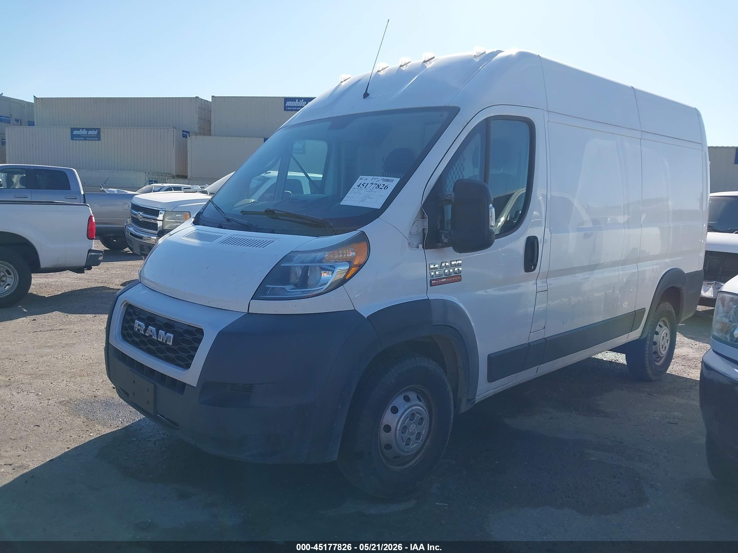 2020 Ram Promaster 1500 High Roof 136 Wb White vin: 3C6TRVBGXLE111197
