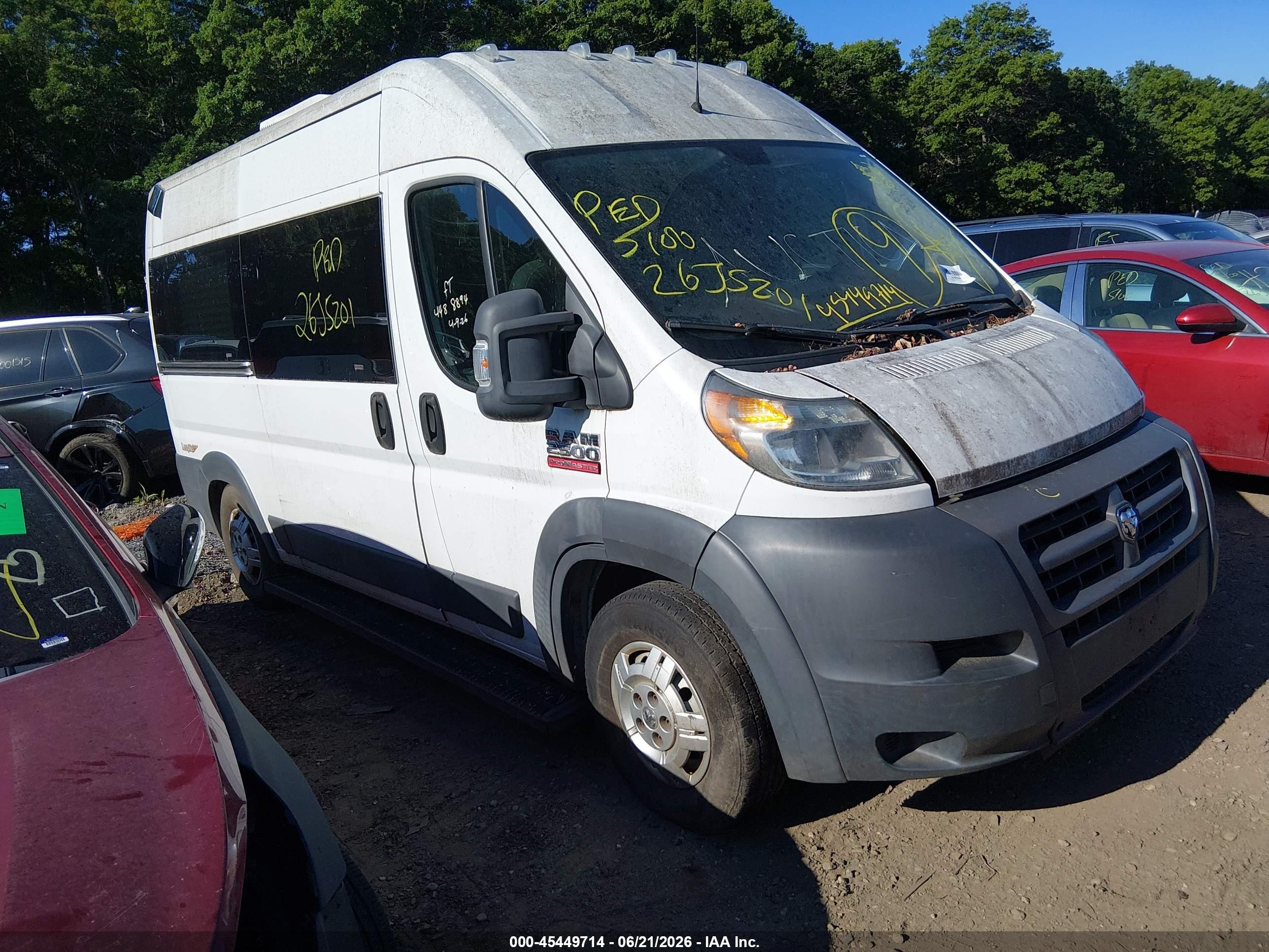2014 Ram Promaster 2500 High Roof White vin: 3C6TRVCDXEE131022