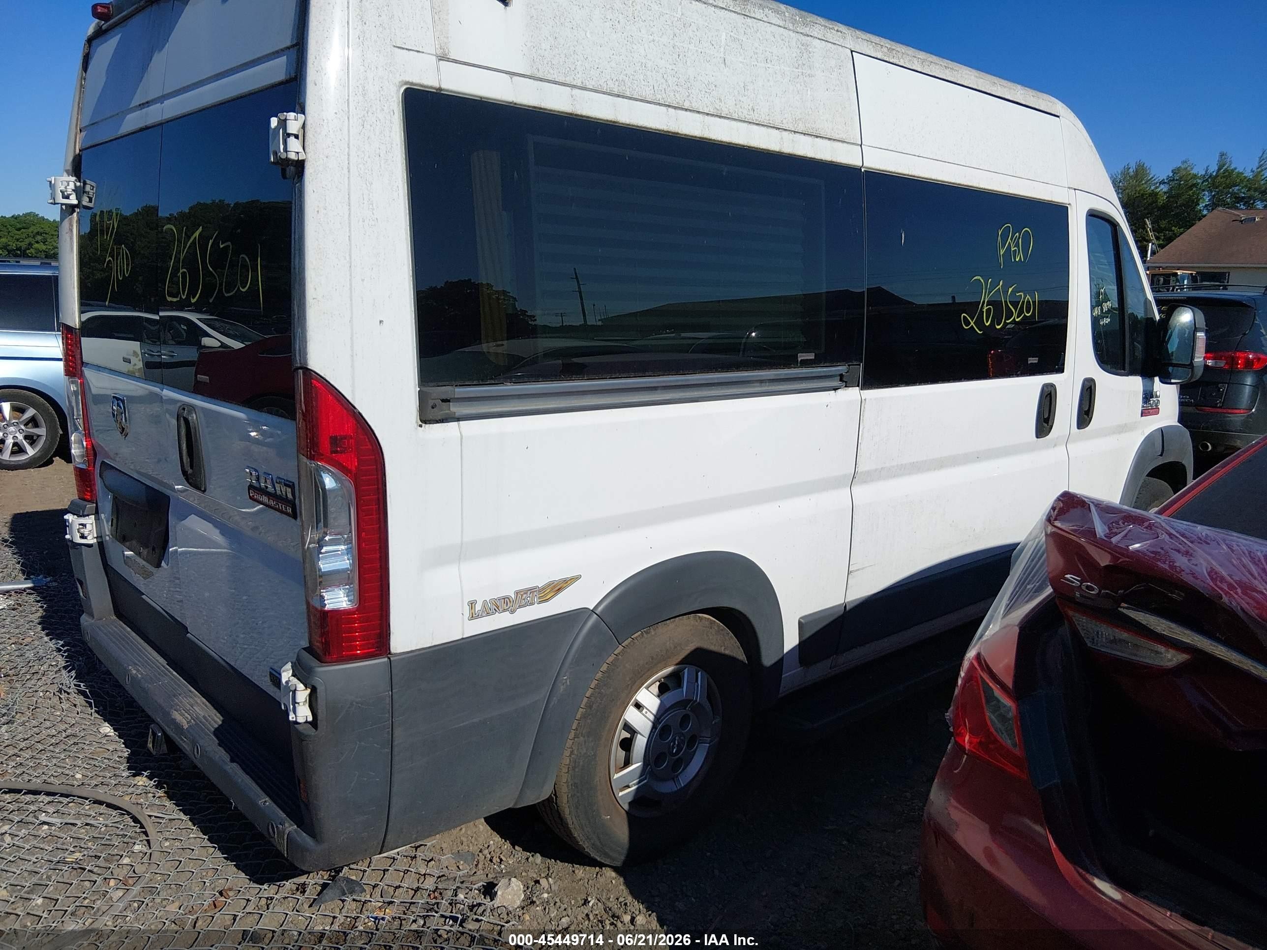 2014 Ram Promaster 2500 High Roof White vin: 3C6TRVCDXEE131022