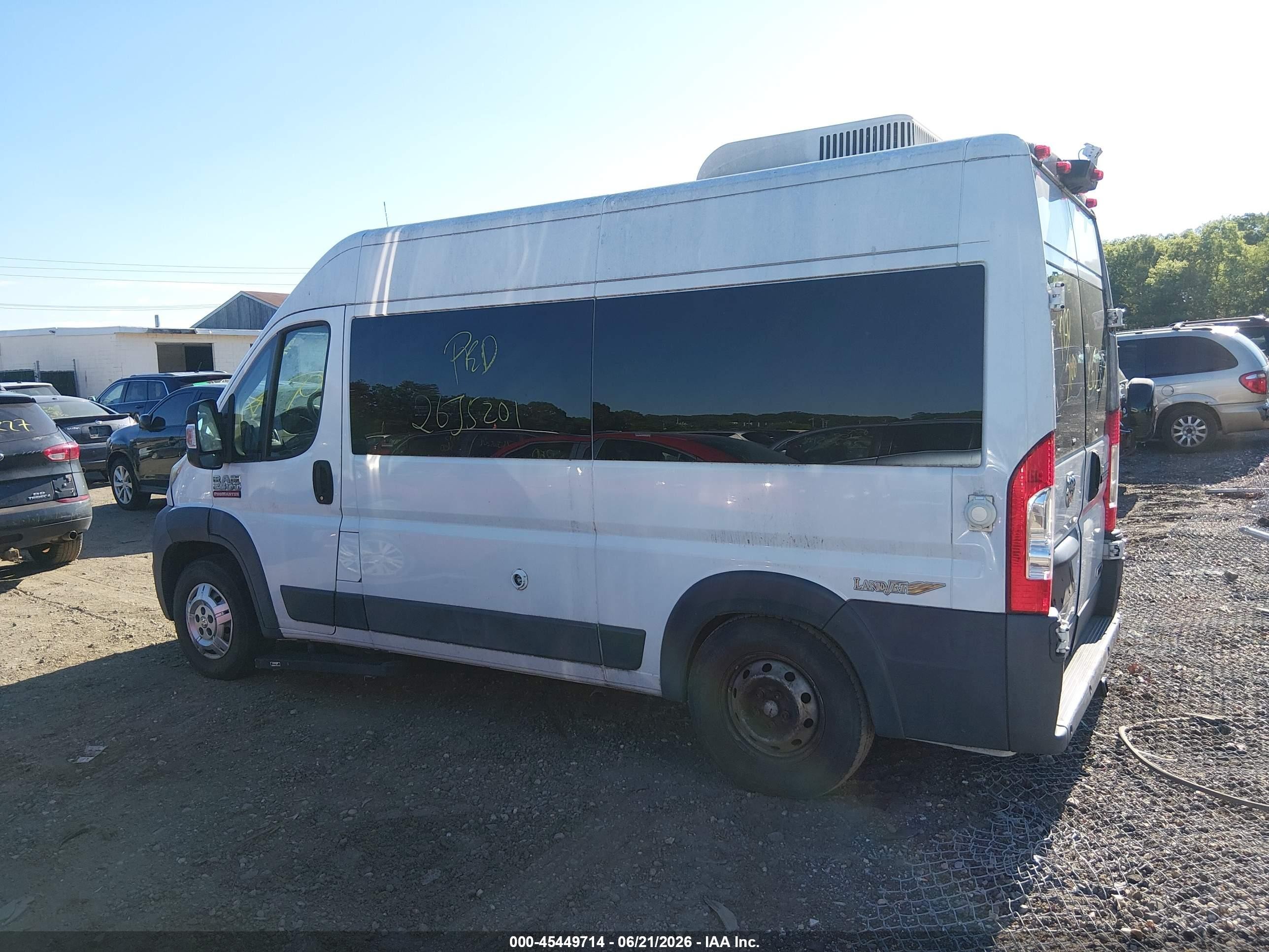 2014 Ram Promaster 2500 High Roof White vin: 3C6TRVCDXEE131022