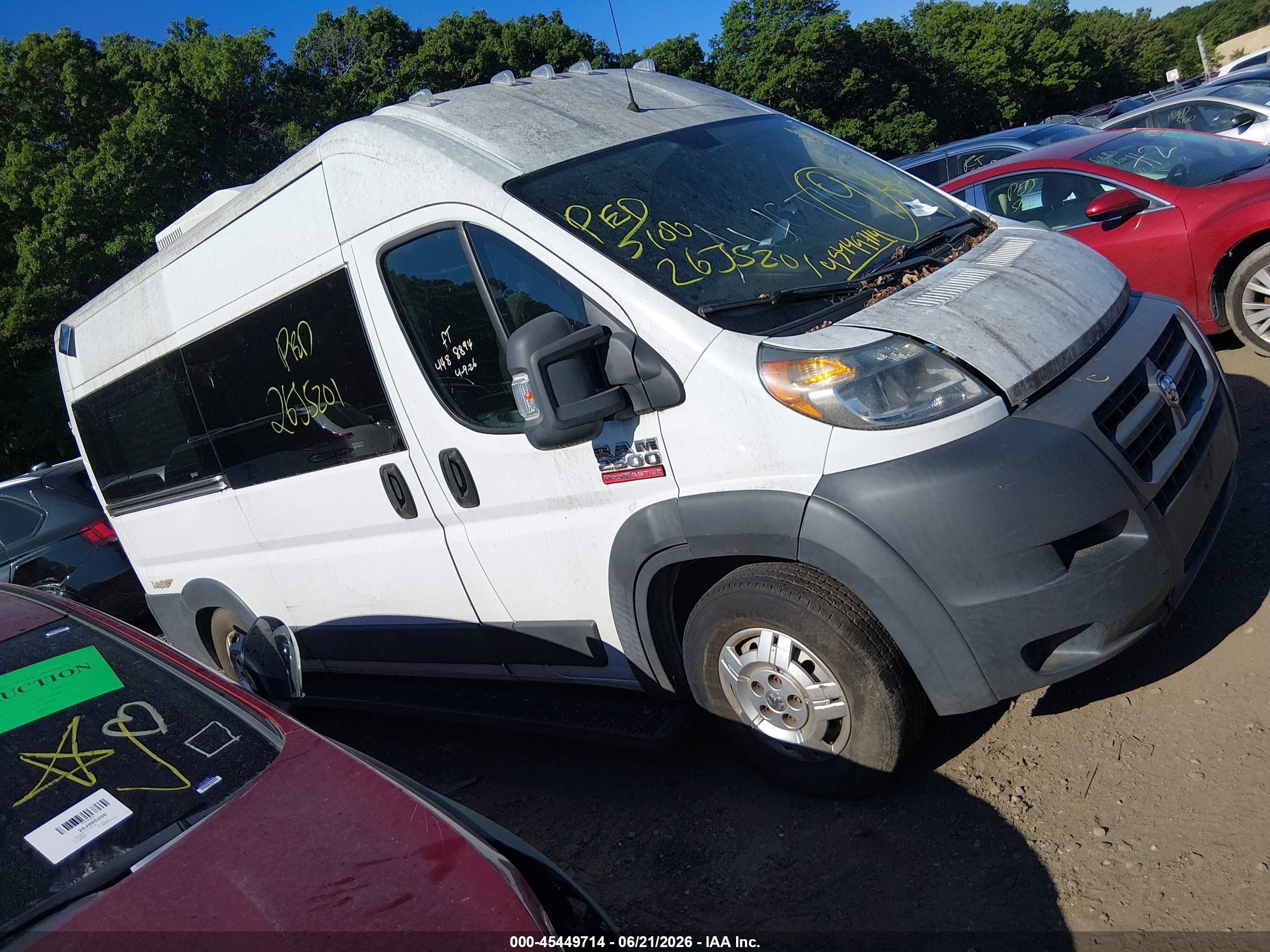 2014 Ram Promaster 2500 High Roof White vin: 3C6TRVCDXEE131022