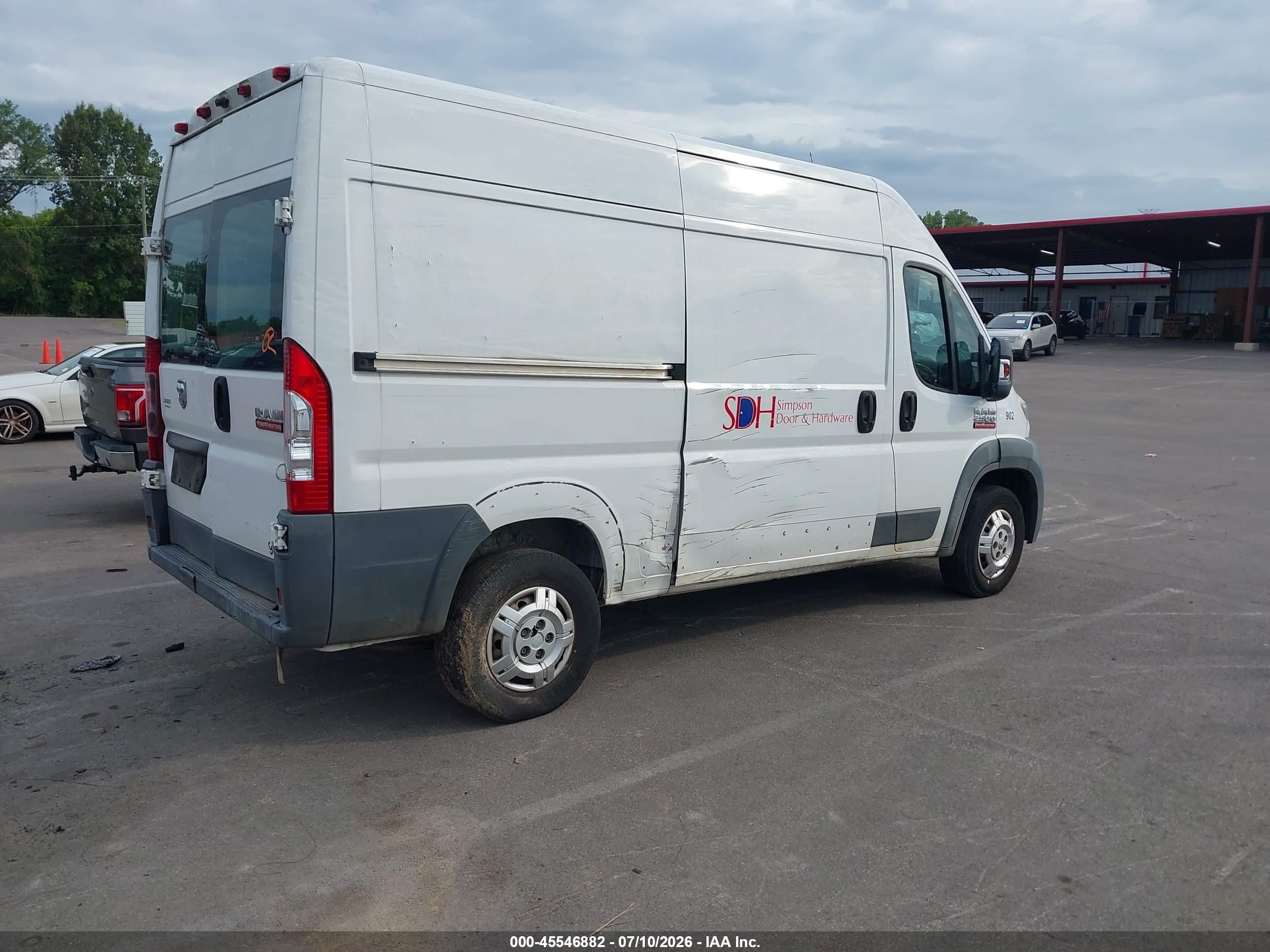 2015 Ram Promaster 2500 High Roof Белый vin: 3C6TRVCG5FE504902