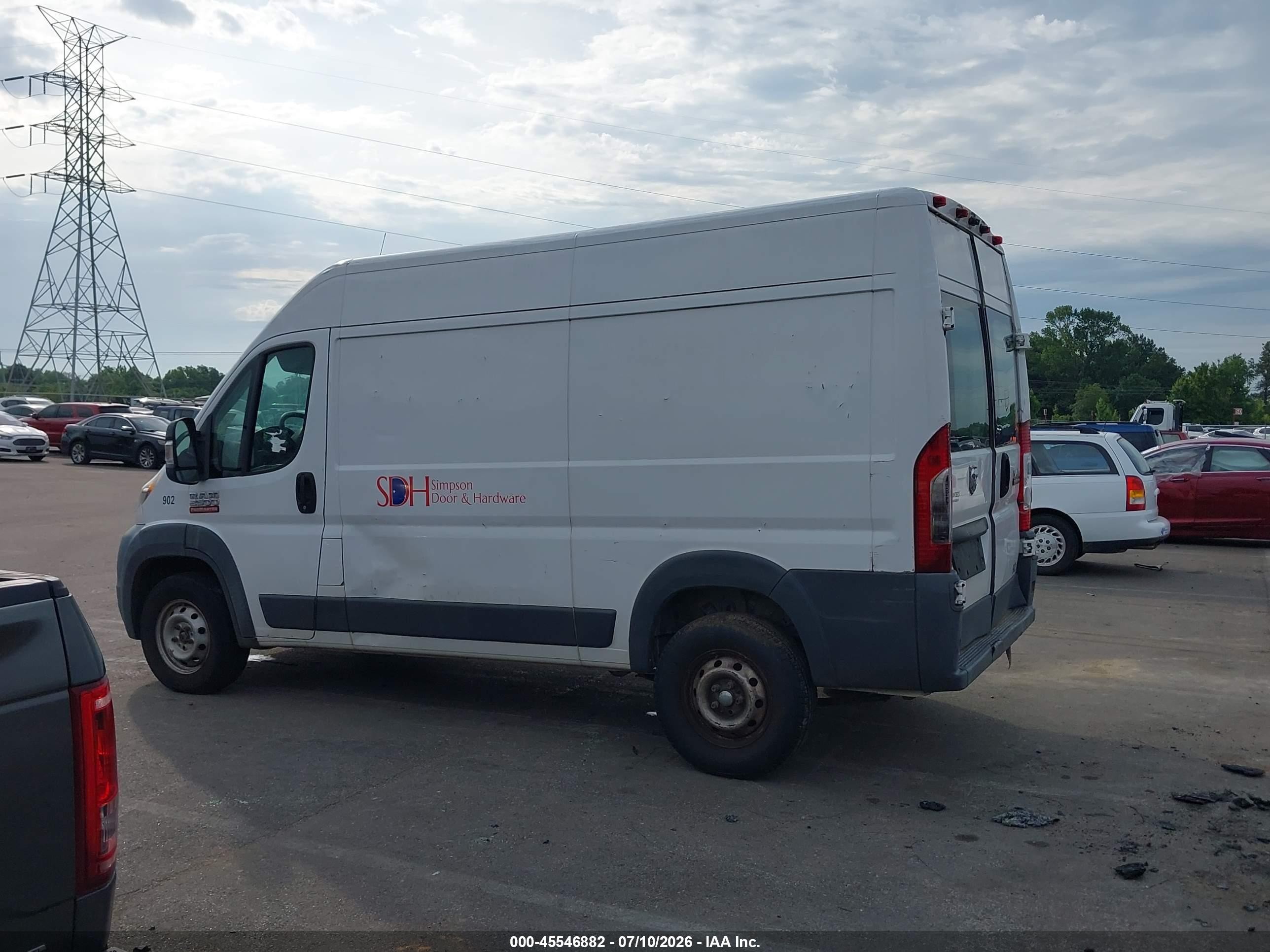 2015 Ram Promaster 2500 High Roof Белый vin: 3C6TRVCG5FE504902